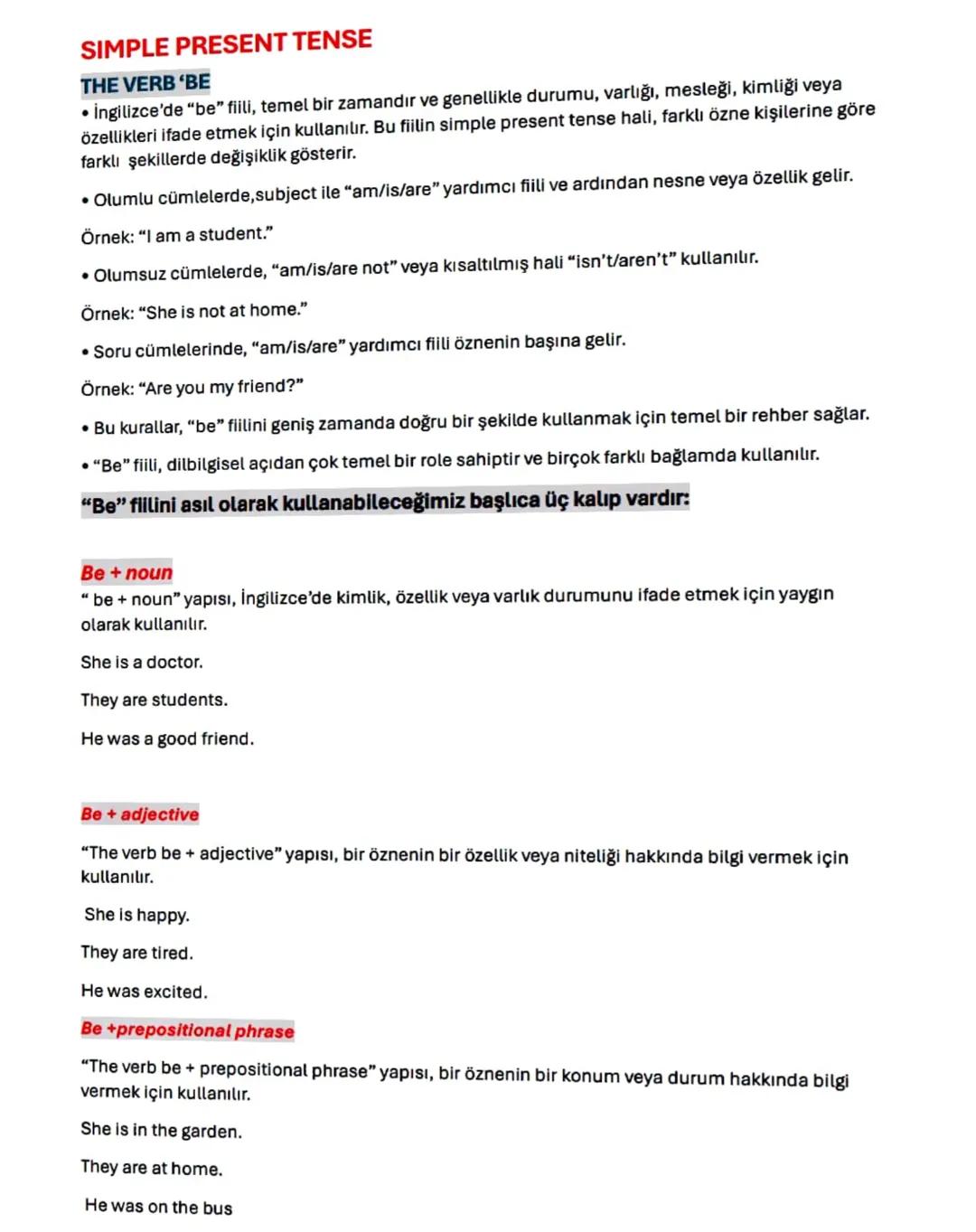 İngilizce Simple Present Tense Konu Anlatımı