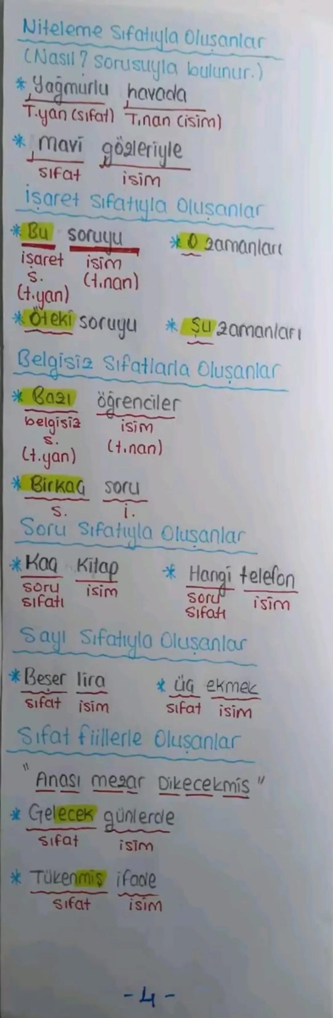 # SIFAT TAMLAMALARI
• Bir ismin önüne gelerek onları
niteleyen ve belirten sıfatların
isimle birlikte oluşturdukları söz
öbeklerine sifat t