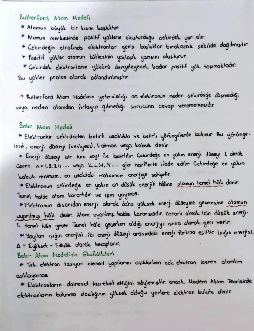 Atom Modelleri
Dalton Atom Modeli:
Kimyasal tepkimelerde atom türü sayısı korunur. (kütle korunumu Kanunu'nu
desteklemiştir.)
*Bir elementin
