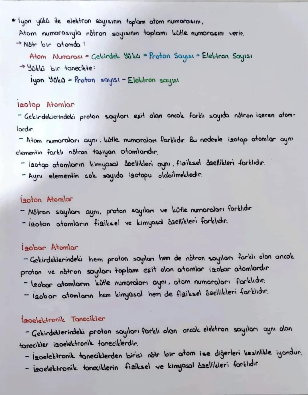 Atomun Yapısı
Atomu oluşturan temel tanecikler proton, nôtron ve elektronlardır.
Atom çekirdeğini pozitif yüklü protonlar ve yüksüe nötronla