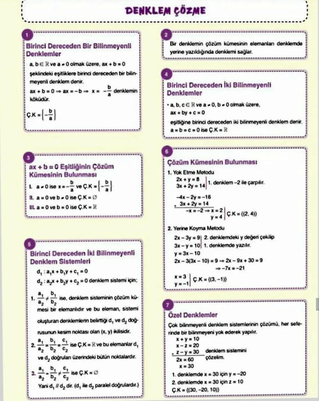 # DENKLEM ÇÖZME
1
Birinci Dereceden Bir Bilinmeyenli
Denklemler
a, beRve a 0 olmak üzere, ax + b = 0
şeklindeki eşitliklere birinci derece