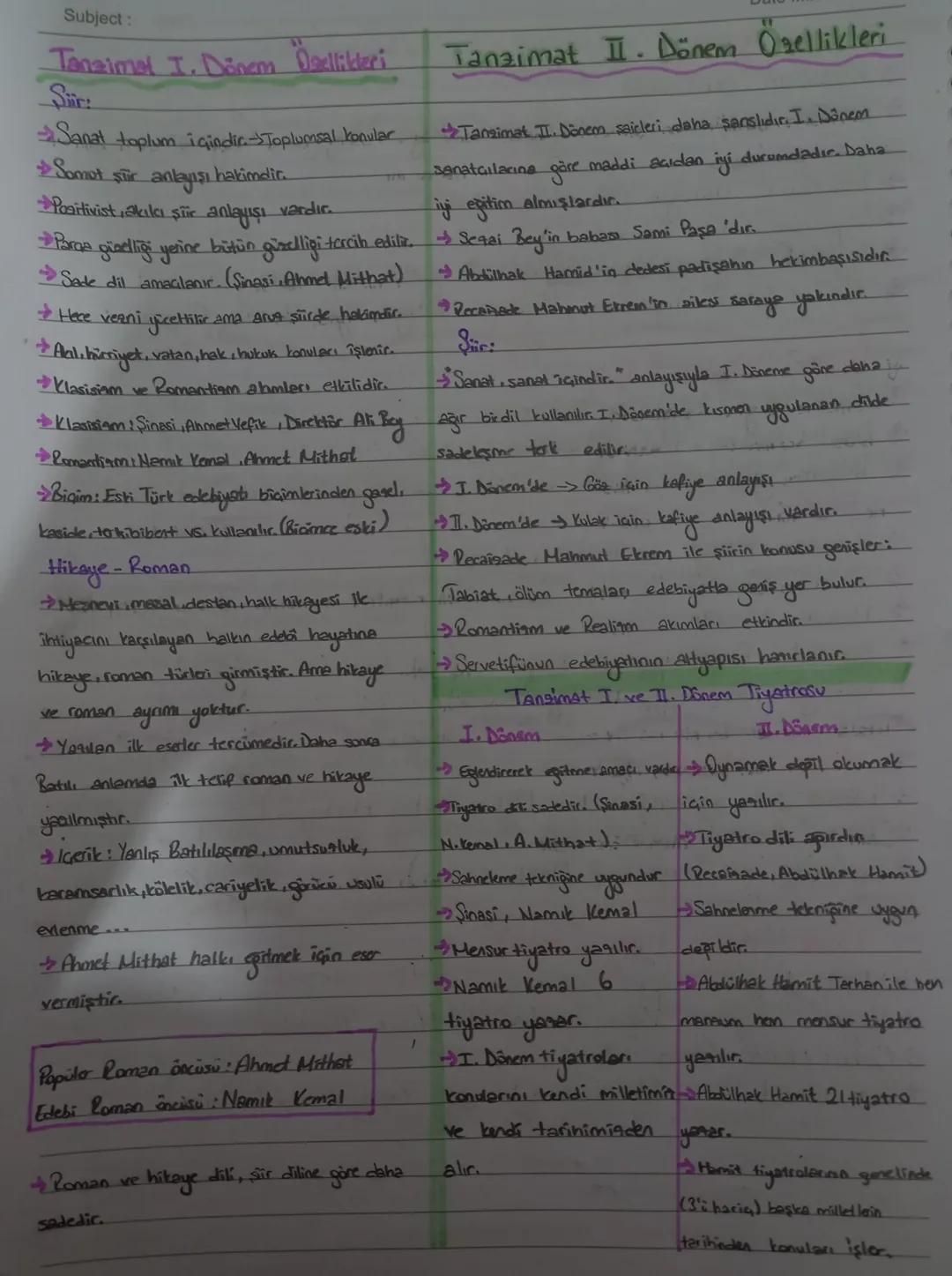 Subject:
Siir:
Sanal toplum içindir. Toplumsal konular
Somut ştir anlayışı hakimdir.
Tanzimal I. Dönem Daellitteri
Tanzimat II. Dönem Özelli