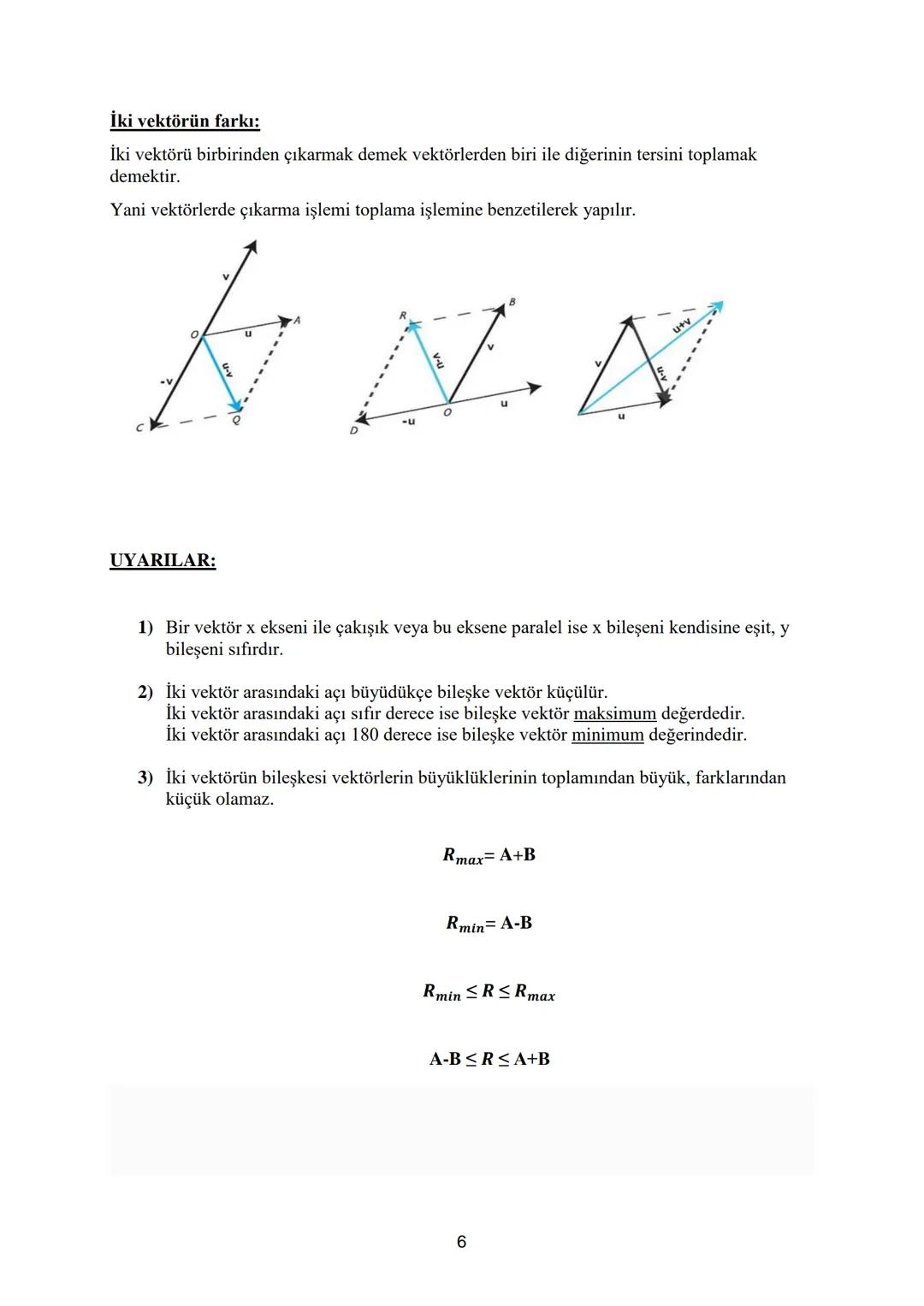 # VEKTÖRLER
Fizikte büyüklükler iki türlüdür: skaler ve vektörel büyüklük.
## 1.Skaler Büyüklükler:
Bir tek sayı ve birimle ifade edilen