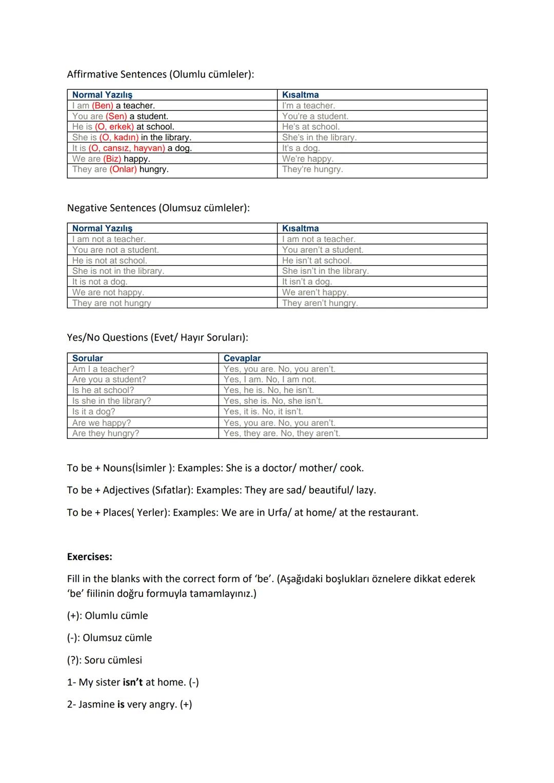 Personal Information
10 Sınıf İngilizce Notları
Kişisel bilgiler hakkında bazı sorular ve cevapları:
1- What is your name and surname? (Adın