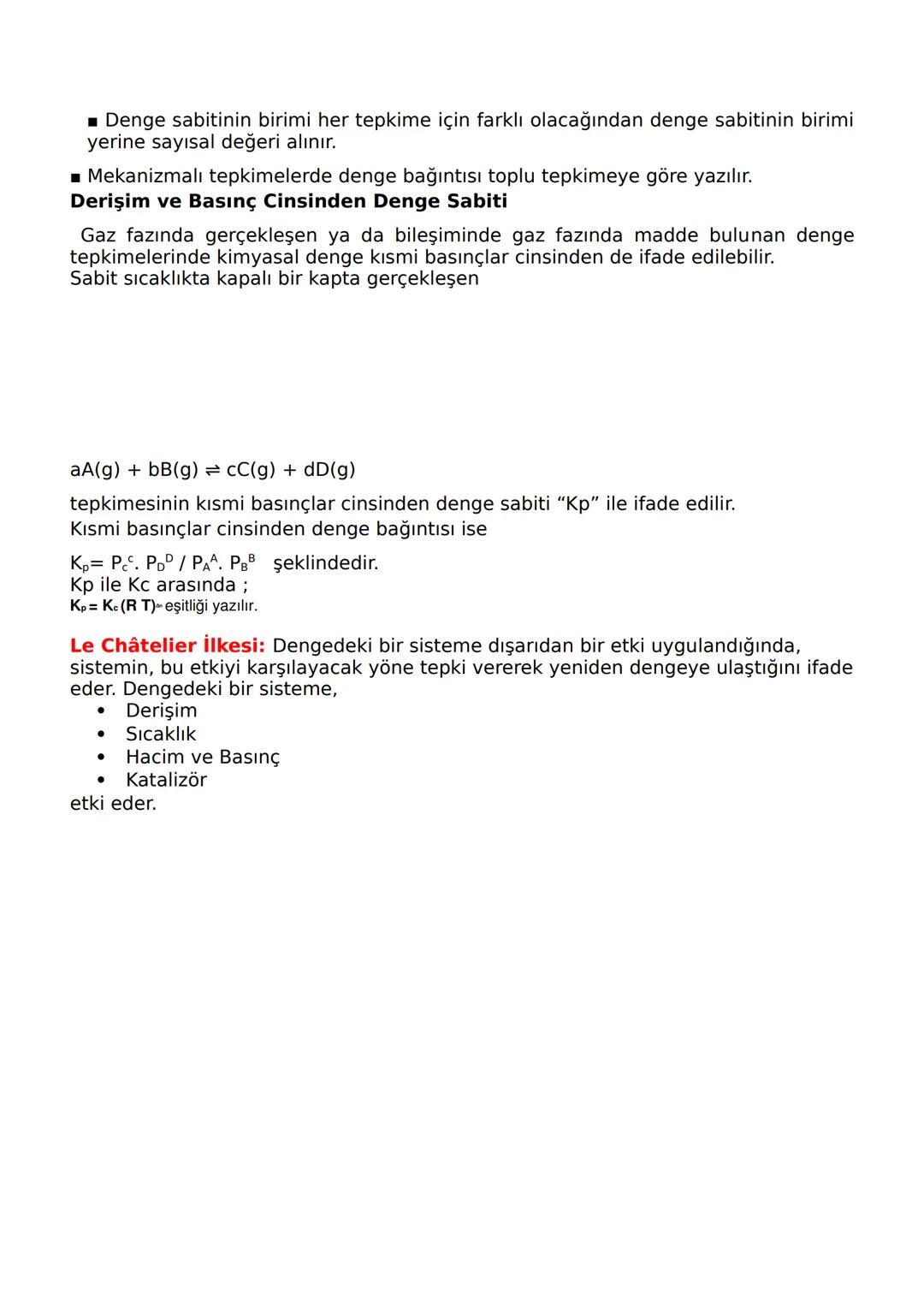 6. ÜNİTE
KİMYASAL TEPKİMELERDE DENGE
KONU ÖZETİ
Fiziksel ve Kimyasal Değişimlerde Denge:
Birbirlerine etki eden maddeler karıştırıldığında i