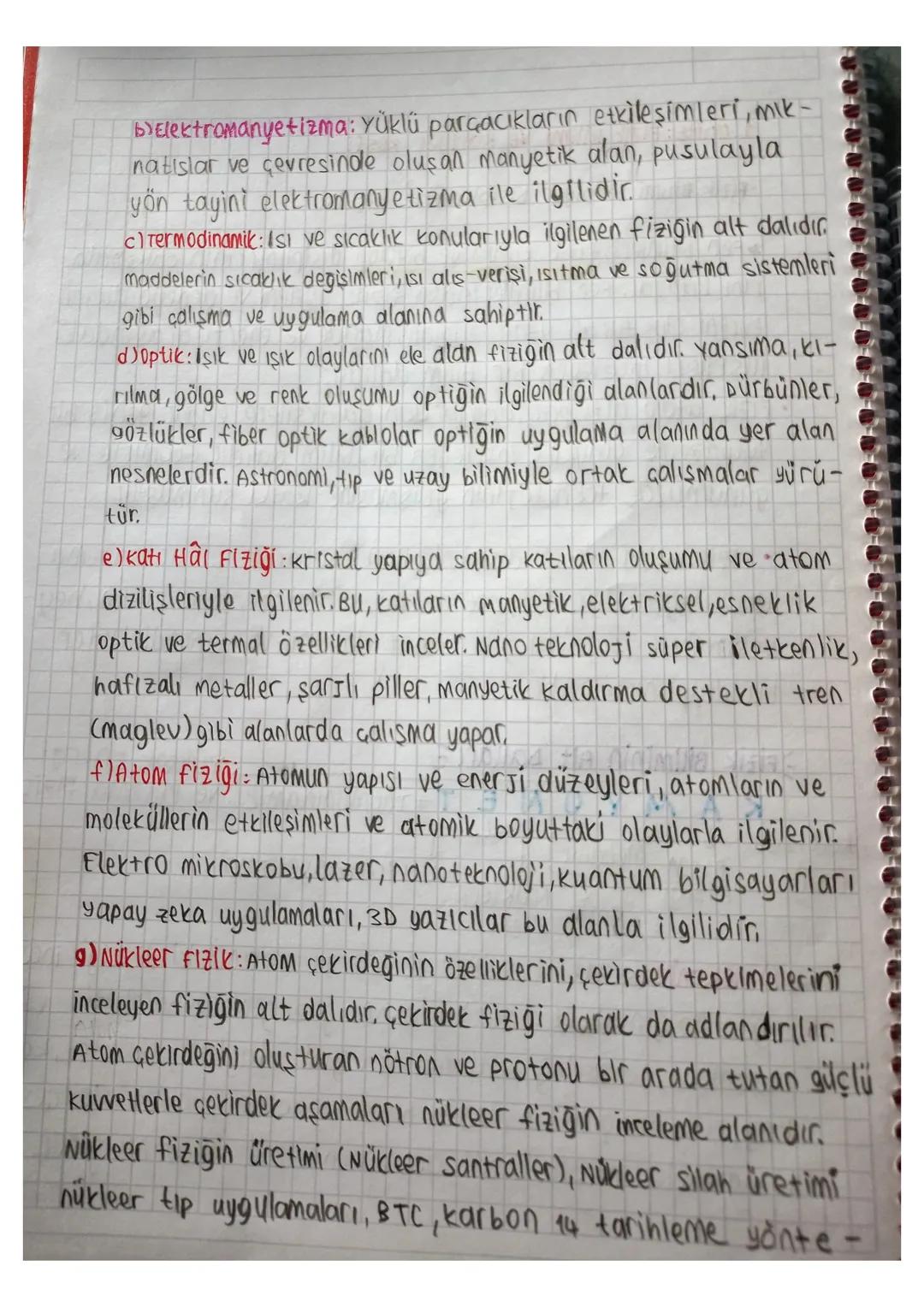 # 1. ünite: Fizik Bilimi ve kariyer keşfi
* Fizik Bilimi ve Diğer Disiplinlerle ilişkisi
* fen bilimleri; fizik, kimya ve biyoloji dis