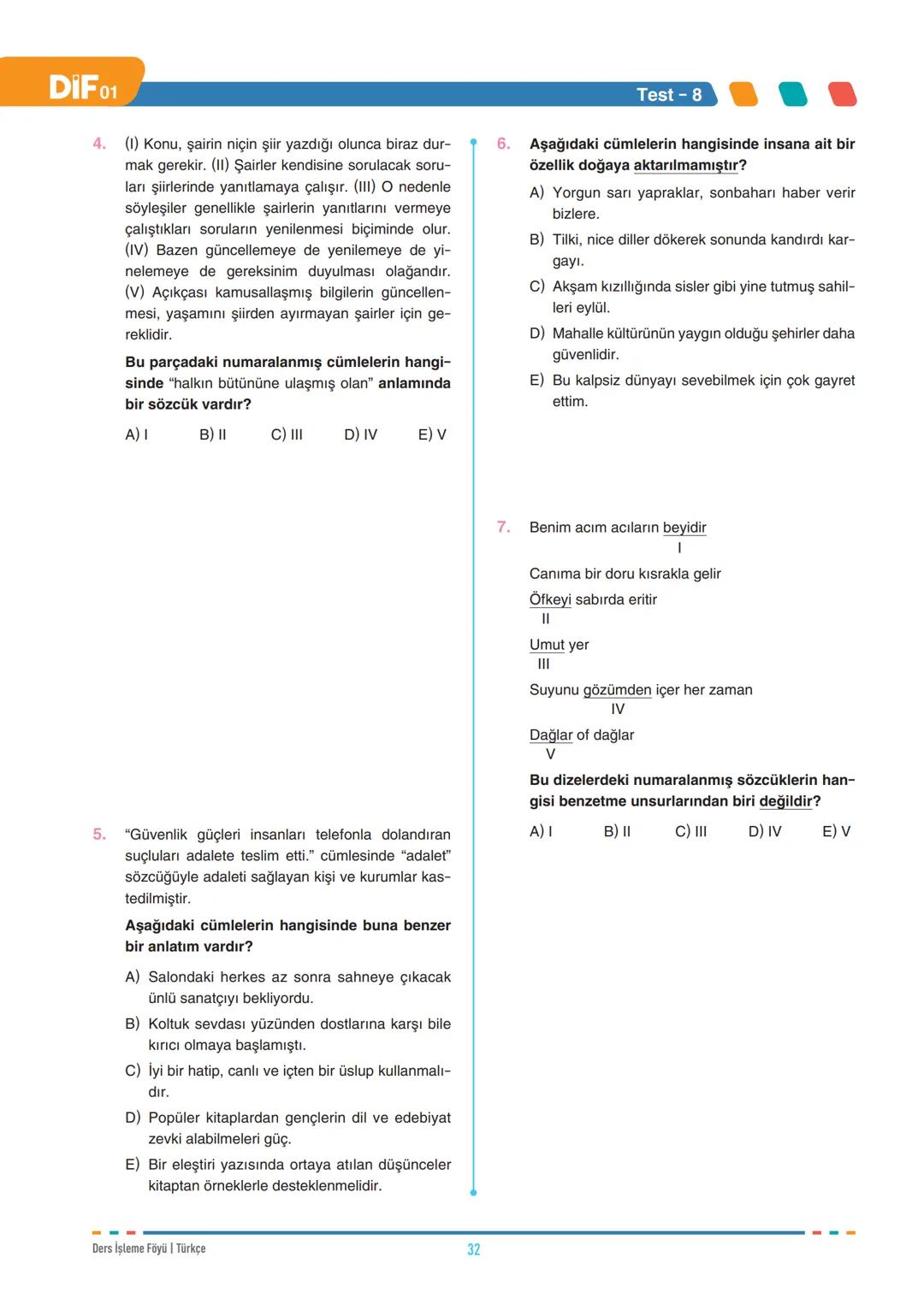 DIF
TÜRKÇE
FÖY
01
SÖZCÜKTE ANLAM - I
Dil, insanların duygu ve düşüncelerini anlatmak için
kullandıkları sözlü veya yazılı bir iletişim aracı