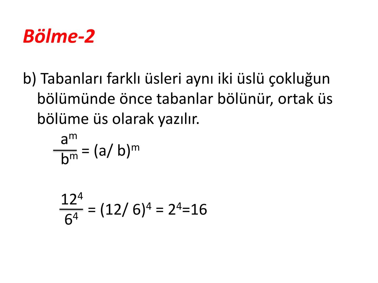 Üslü Çokluklar
Yrd. Doç. Dr. Aslı AYKAÇ
Tıp Fakültesi
Biyofizik AD Tanım
a.a.a.a.a.a.a.a.....
n tane
=
an
an: a'nın n defa çarpımıdır.
n: üs