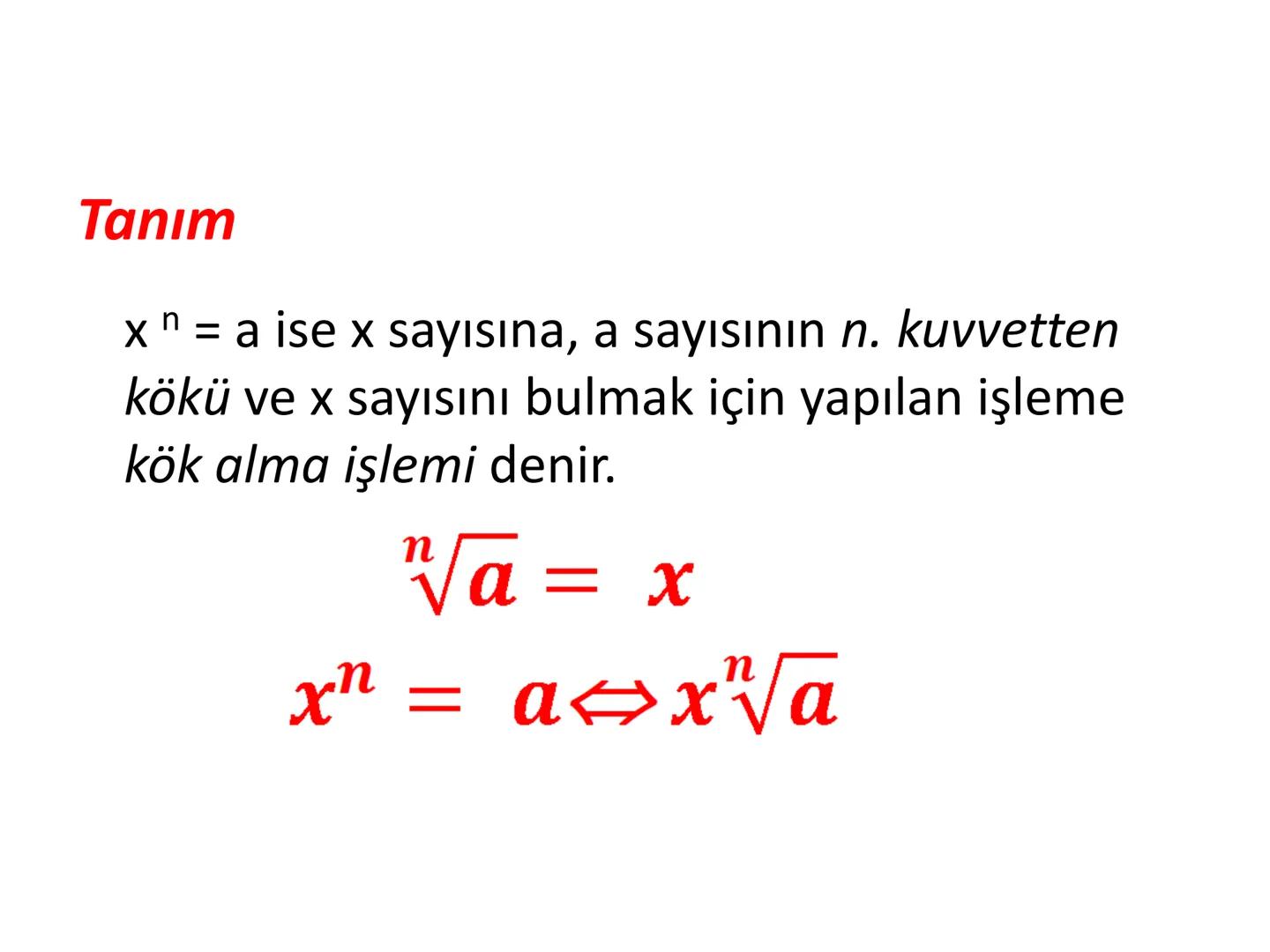 Üslü Çokluklar
Yrd. Doç. Dr. Aslı AYKAÇ
Tıp Fakültesi
Biyofizik AD Tanım
a.a.a.a.a.a.a.a.....
n tane
=
an
an: a'nın n defa çarpımıdır.
n: üs
