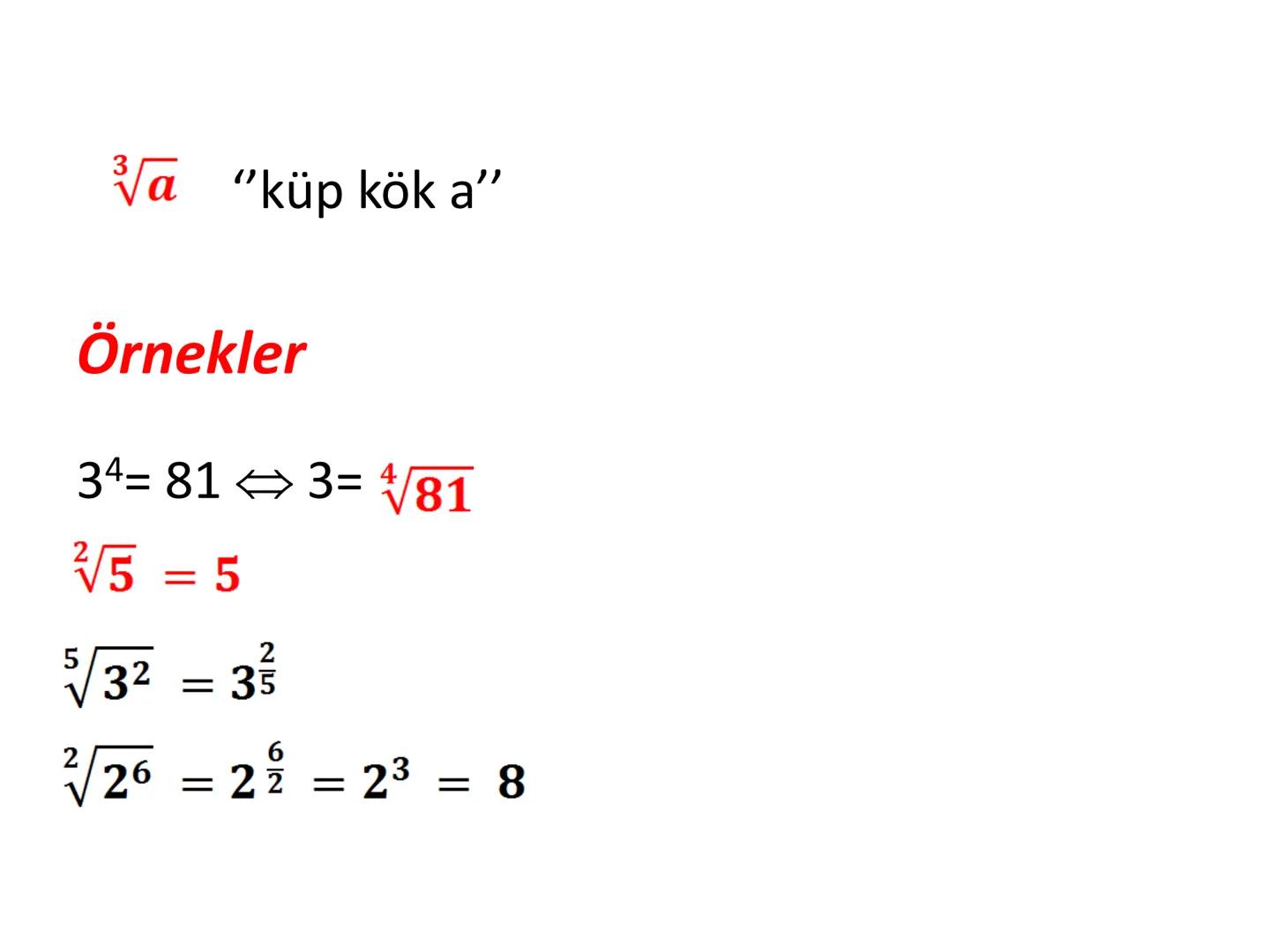 Üslü Çokluklar
Yrd. Doç. Dr. Aslı AYKAÇ
Tıp Fakültesi
Biyofizik AD Tanım
a.a.a.a.a.a.a.a.....
n tane
=
an
an: a'nın n defa çarpımıdır.
n: üs