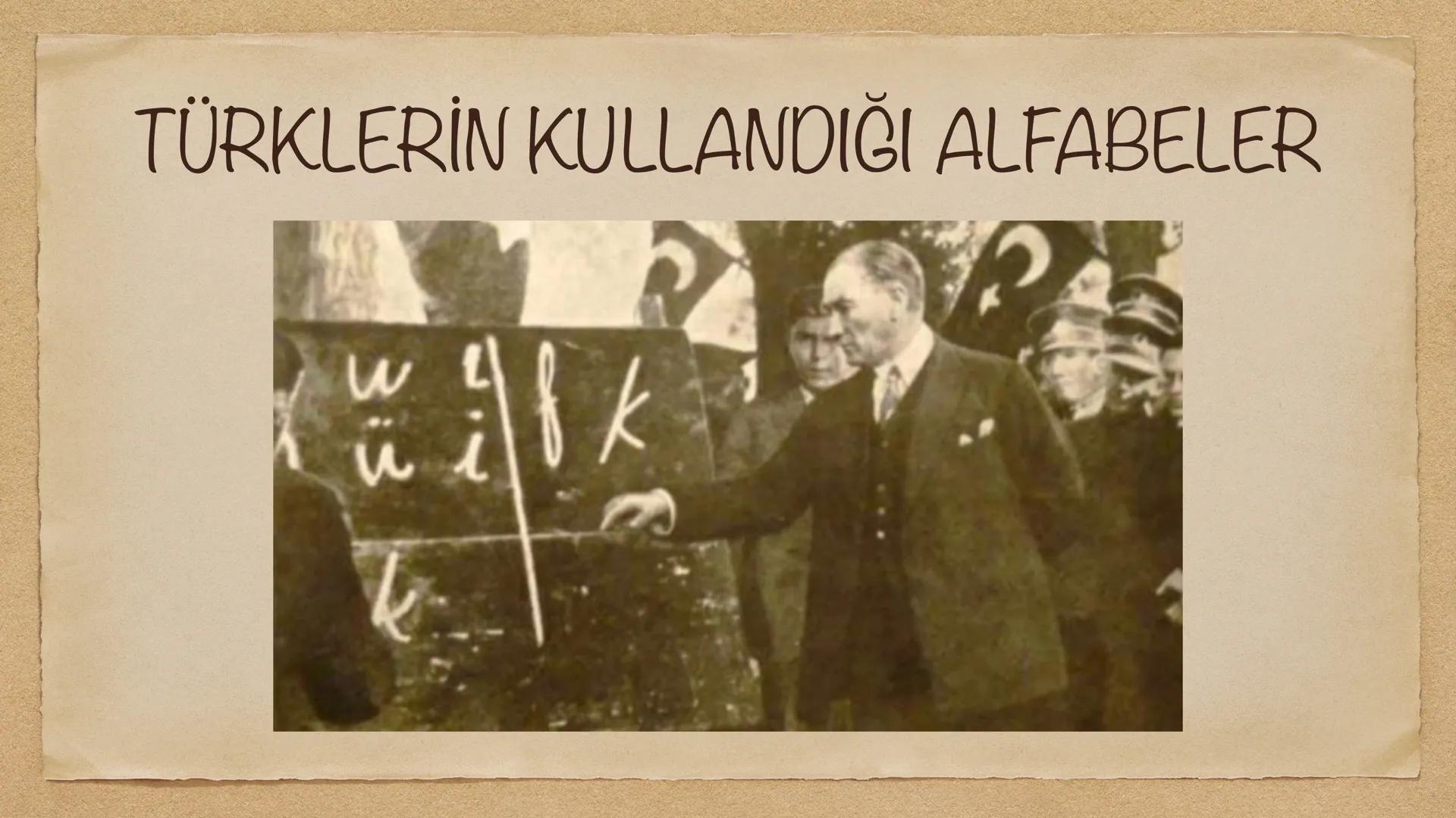 # TÜRKLERİN KULLANDIĞI ALFABELER
$
\begin{array}{cc}
w & l \\
ü & i \\
k &
\end{array}
$ # TÜRKLERİN KULLANDIĞI ALFABELER
* Türklerin en