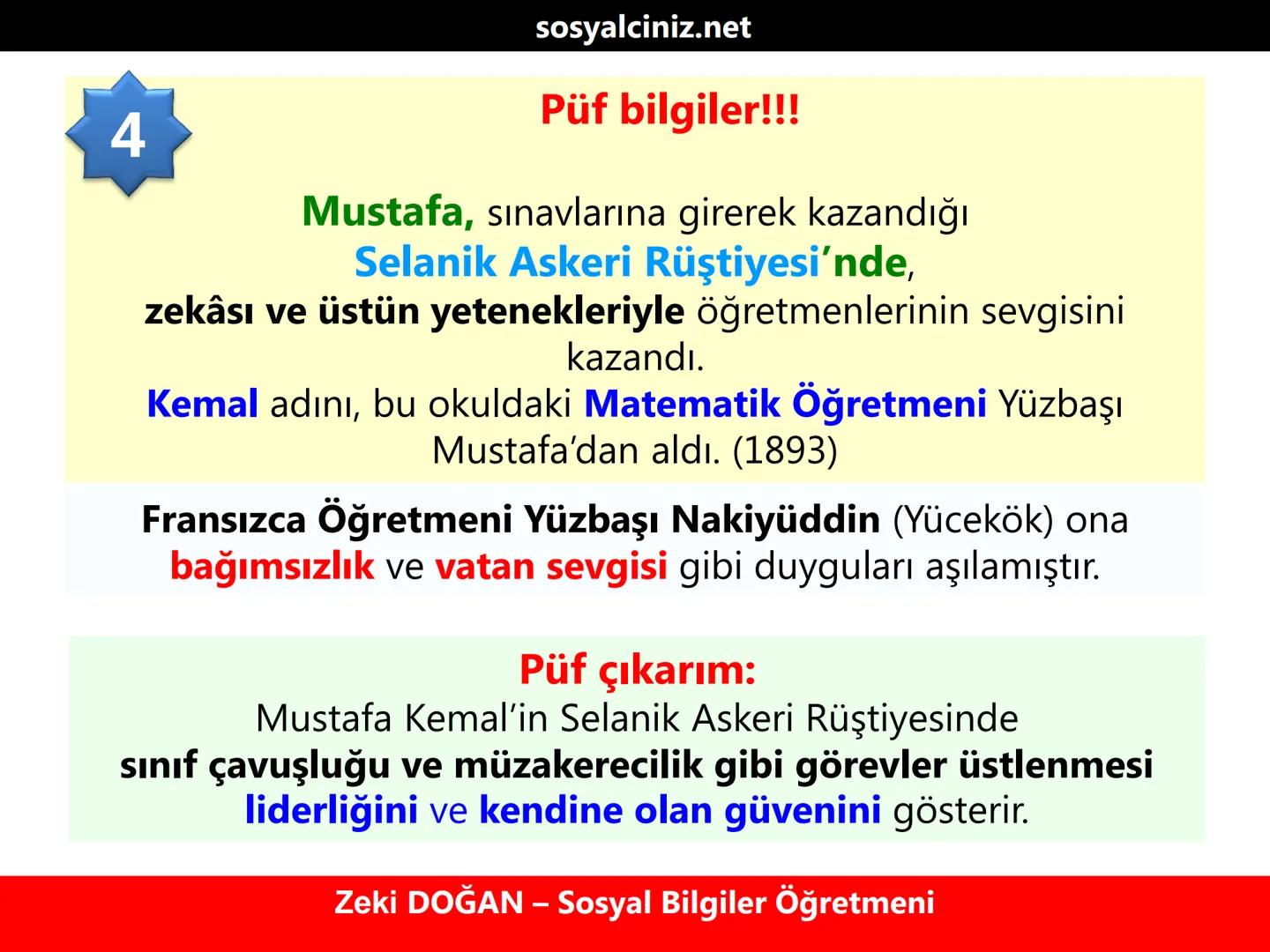 sosyalciniz.net
T.C. İNKILAP TARİHİ VE
ATATÜRKÇÜLÜK
MAVİ GÖZLÜ ÇOCUK:
MUSTAFA
Püf Bilgiler & Püf Noktalar
Zeki DOĞAN - Sosyal Bilgiler Öğret