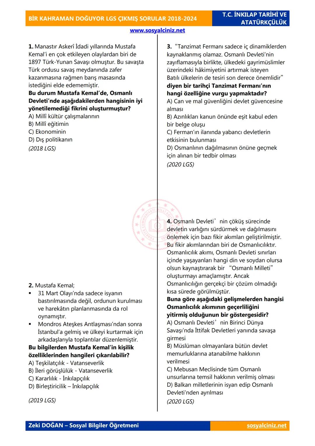 İnkılâp tarihi ve Atatürkçülük (bir kahraman doğuyor)