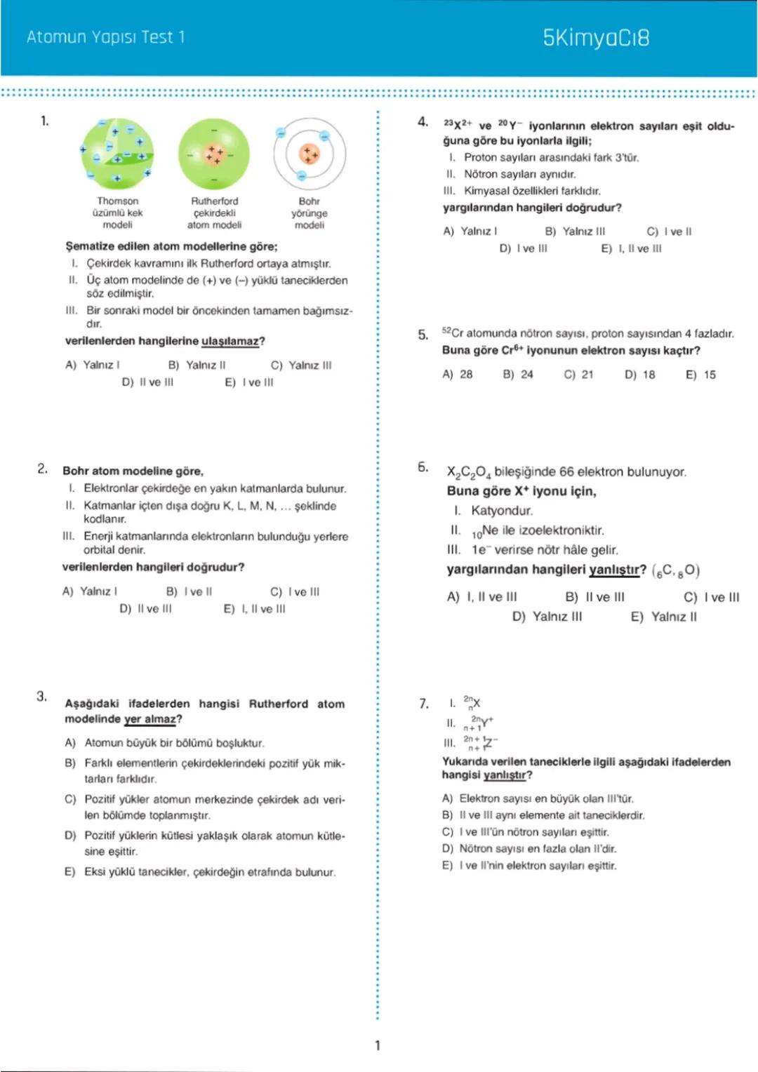 ATOMUN YAPISI
VE
PERİYODİK SİSTEM
2
TEVFİK VARIŞ
Kimya Öğretmeni ATOM MODELLERI
* Atom hakkında ilk bilimsel model
John Dalton tarafından or