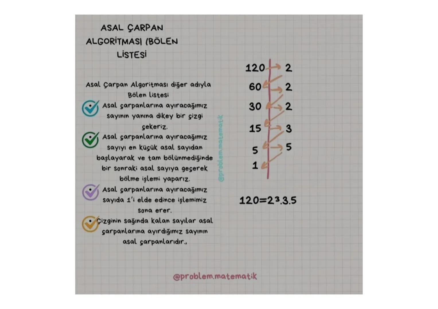 # ASAL SAYILAR
Pozitif çarpanları (bölenleri) sadece
1 ve kendisi olan 1'den büyük
sayılara asal sayılar denir.
2,3,5,7,11,13,17,19,23....
