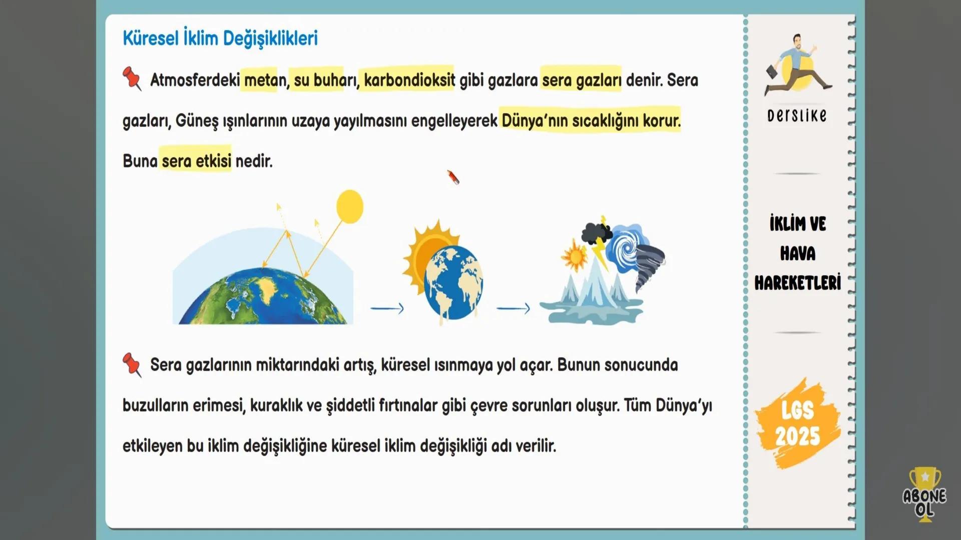 Hava Olayları
Dar bir bölgede ...............süreli etkili olan hava koşullarıdır.
Bulutlu, sisli, yağmurlu ve güneşli gibi ifadeler kullanı