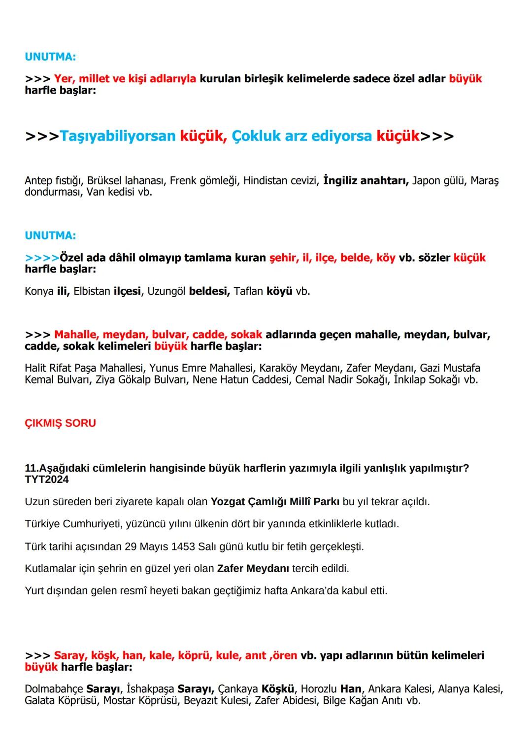 YAZIM KURALLARI
A- BÜYÜK HARFLERİN KULLANILDIĞI YERLER
1- CÜMLE BÜYÜK HARFLE BAŞLAR:
Ak akçe kara gün içindir.
Hayatta en hakiki mürşit ilim