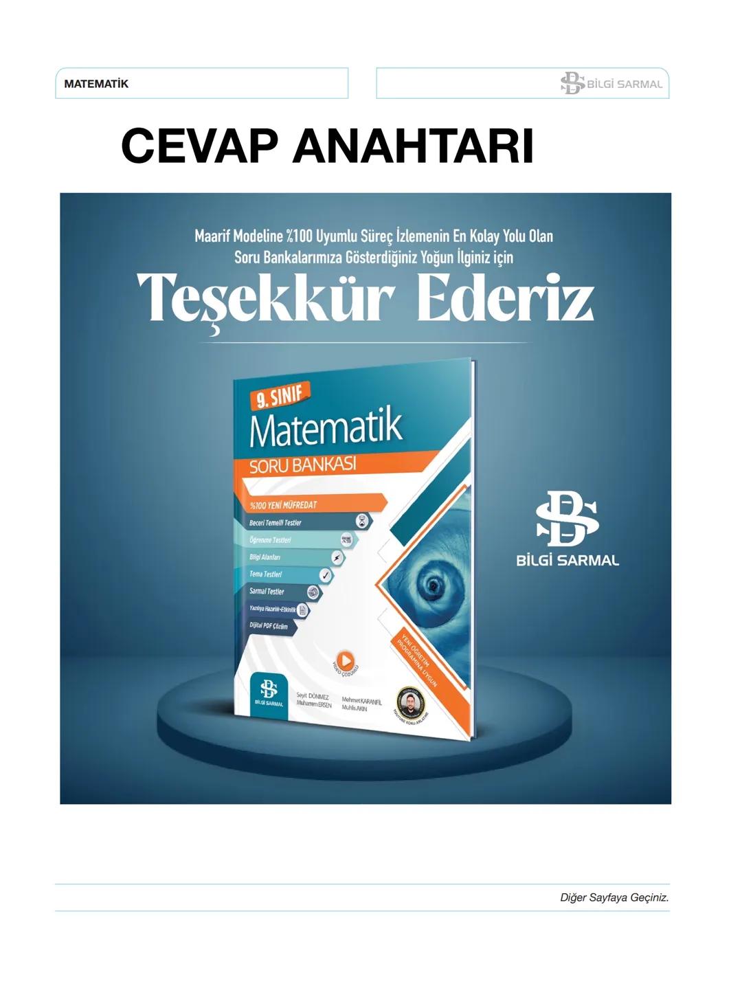 Maarif Modeline %100 Uyumlu Süreç İzlemenin En Kolay Yolu Olan
Soru Bankalarımıza Gösterdiğiniz Yoğun İlginiz için
Teşekkür Ederiz
9.SINIF
M