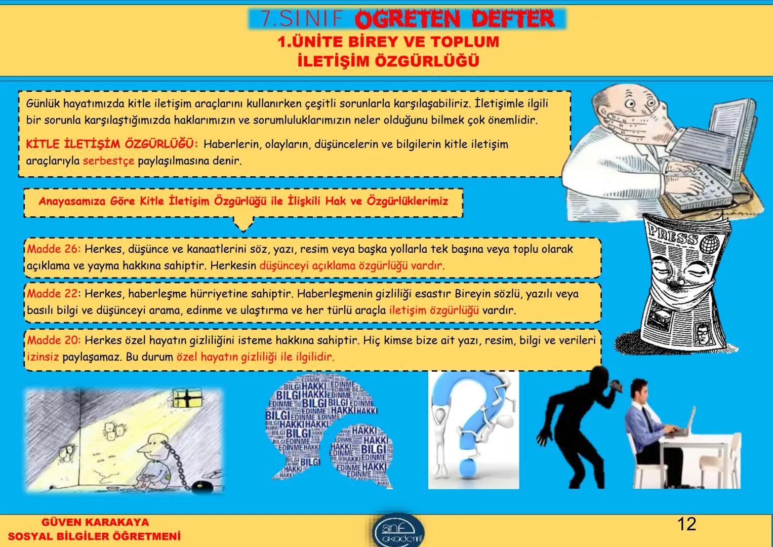 # 1.ÜNİTE
# BİREY VE TOPLUM # 7.SINIF OGRETEN DEFTER
# 1.ÜNİTE BİREY VE TOPLUM
# İNSANDAN İNSANA GİDEN YOL İLETİŞİM
İLETİŞİM: Duygu, düş