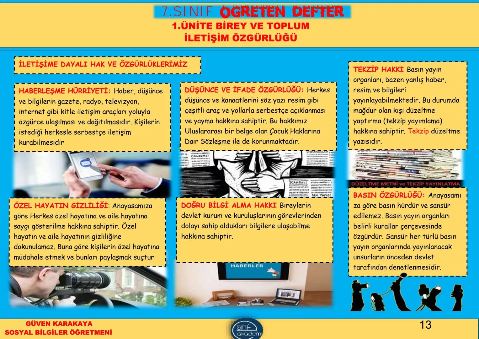 # 1.ÜNİTE
# BİREY VE TOPLUM # 7.SINIF OGRETEN DEFTER
# 1.ÜNİTE BİREY VE TOPLUM
# İNSANDAN İNSANA GİDEN YOL İLETİŞİM
İLETİŞİM: Duygu, düş