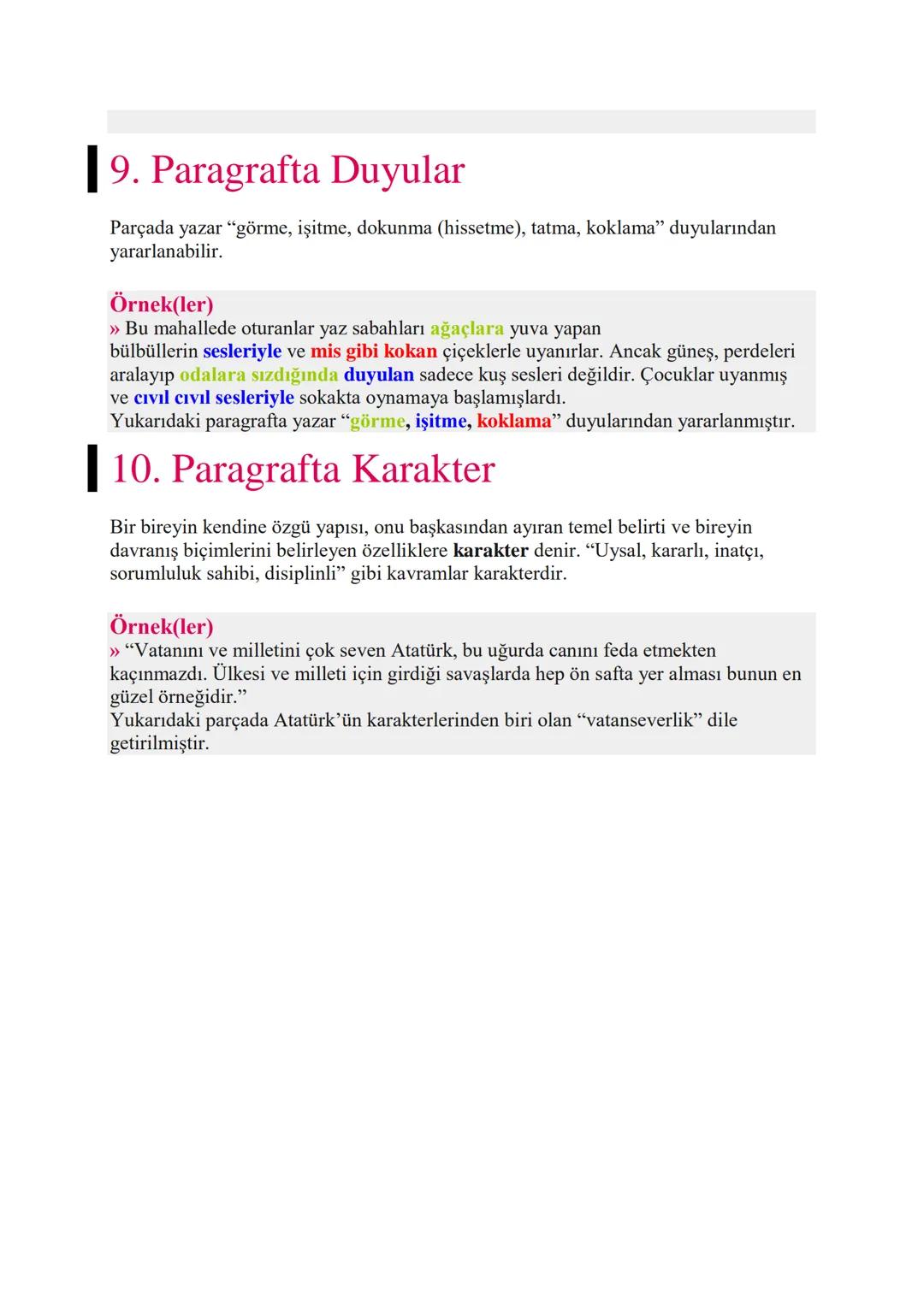 # PARAGRAFIN ANLAM YÖNÜ
Anlam bakımından paragraf; ana düşünce, yardımcı düşünceler, konu, başlık,
anahtar kelimeler, soru, duygular, duyul