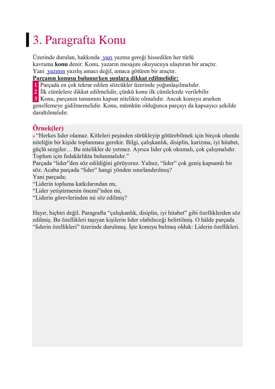 # PARAGRAFIN ANLAM YÖNÜ
Anlam bakımından paragraf; ana düşünce, yardımcı düşünceler, konu, başlık,
anahtar kelimeler, soru, duygular, duyul