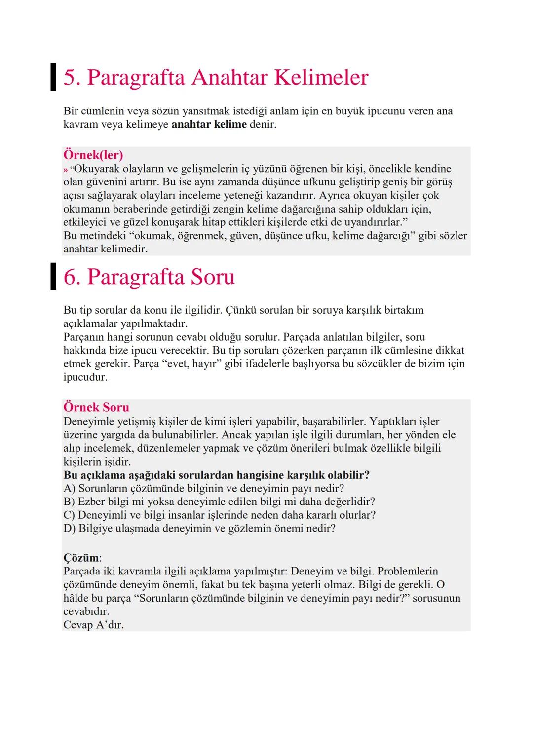 # PARAGRAFIN ANLAM YÖNÜ
Anlam bakımından paragraf; ana düşünce, yardımcı düşünceler, konu, başlık,
anahtar kelimeler, soru, duygular, duyul