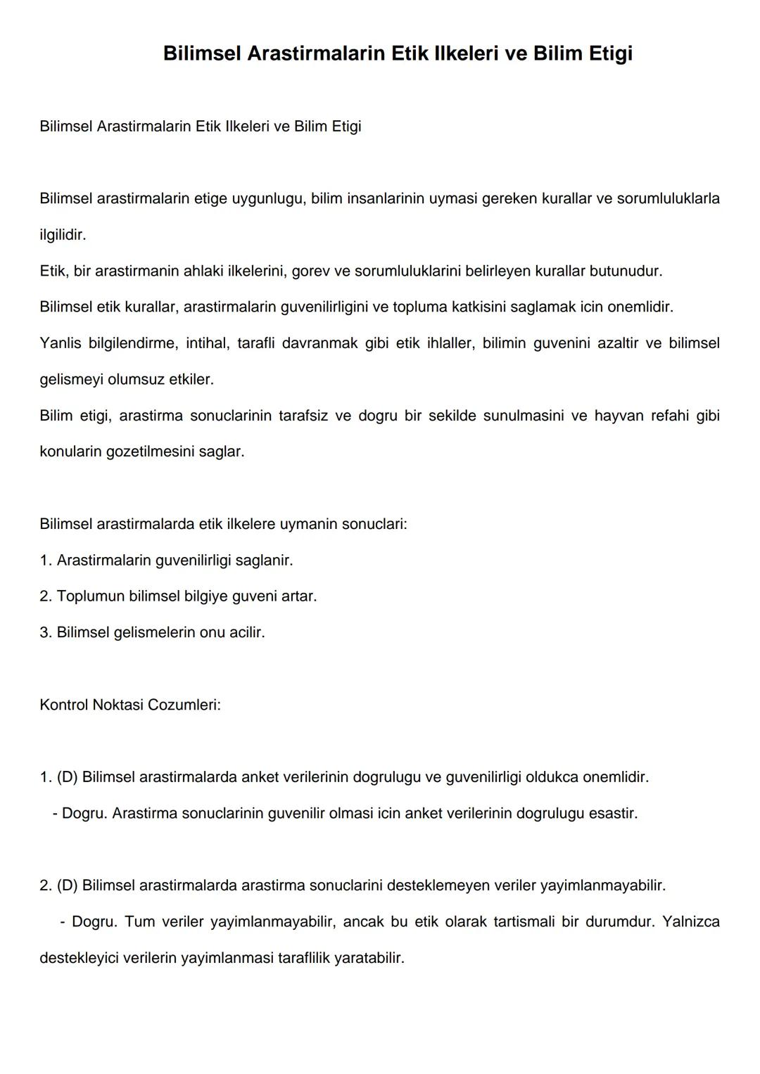 # Bilimsel Arastirmalarin Etik Ilkeleri ve Bilim Etigi
Bilimsel Arastirmalarin Etik Ilkeleri ve Bilim Etigi
Bilimsel arastirmalarin etige
