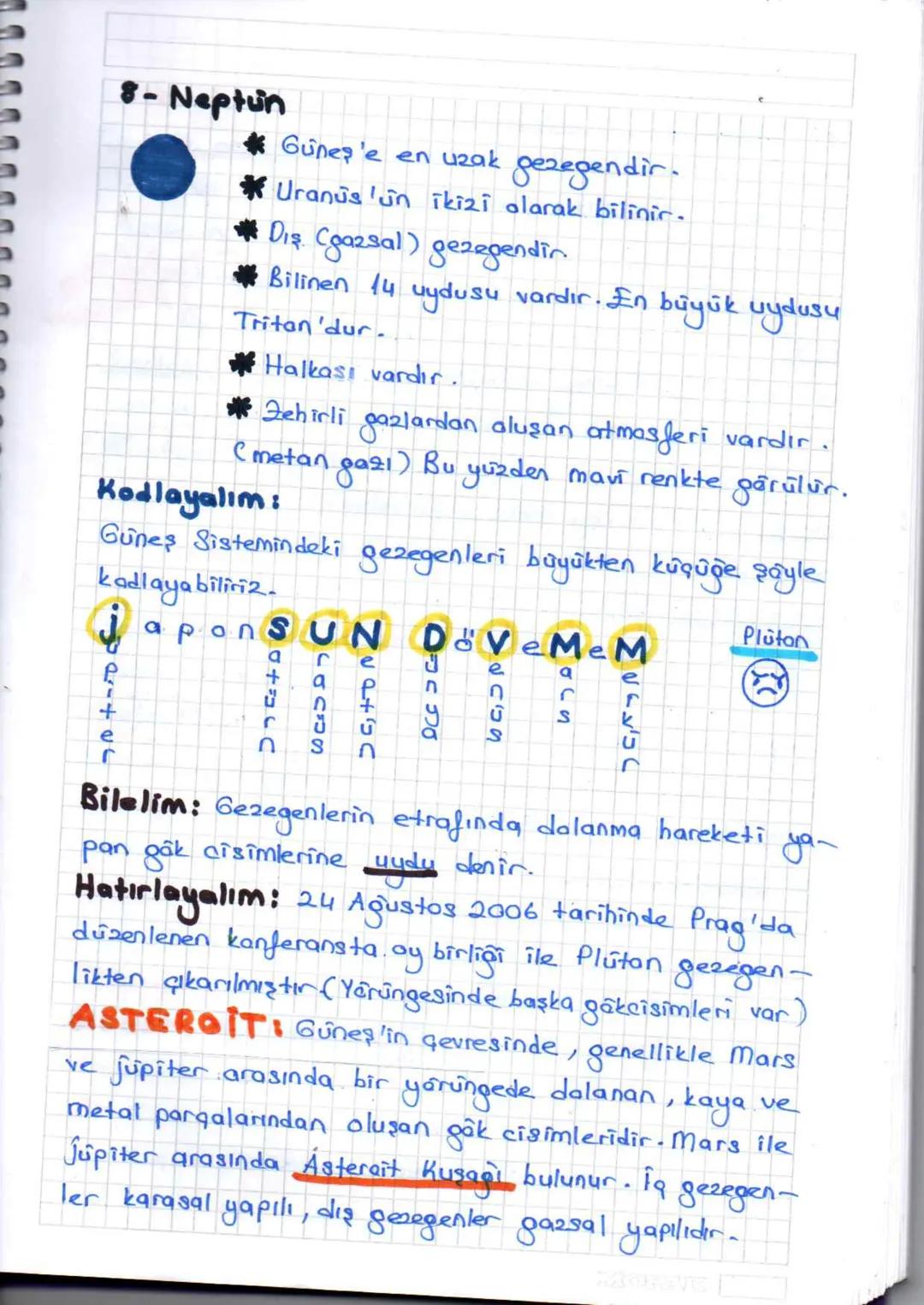 1. UNITE
GÜNEŞ SISTEMI VE TUTULMALAR
4. Güneş Sistemi
Güneş ve çevresinde dolanan gök cisimlerinin ( geze-
genler, uydular, asteroitler, kuy