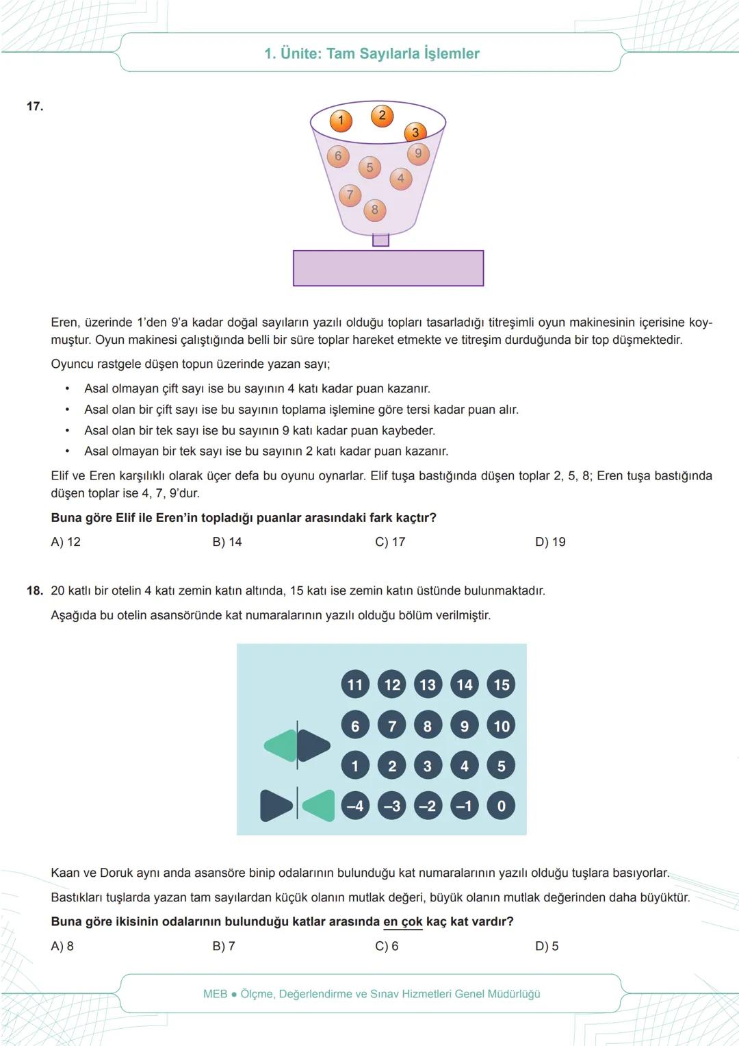 *
AURIYE
+
1.
*
ILLI EGIT
BAKANLIGI
BECERİ TEMELLİ
SORULAR
1. Ünite: Tam Sayılarla İşlemler
Sol
Sağ
7. Sınıf
Matematik
Gösterge
Yukarıdaki ö