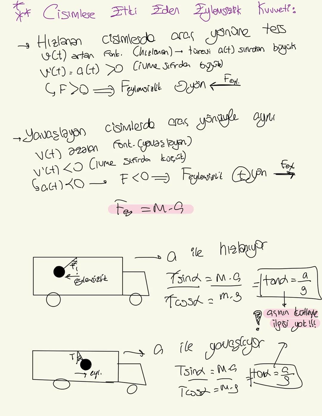* Newton'un Hareket Yasaları:
②Eylensizlik. Bir cisme
net
kuvvet
Sıfır ise;
etki eden
-duran cisim durmaya devam eder
hareketli cisim sabit