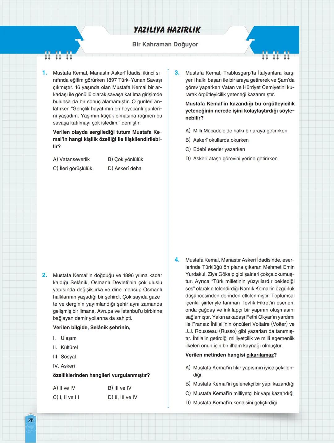 yeni nesil
kazandıran
defter
T.C. İnkılap Tarihi
ve Atatürkçülük
Akıllı Tahta
Uyumlu
Müfredata
Uyumlu
V
8
Kazanım
Odaklı
Eğlenceli
E