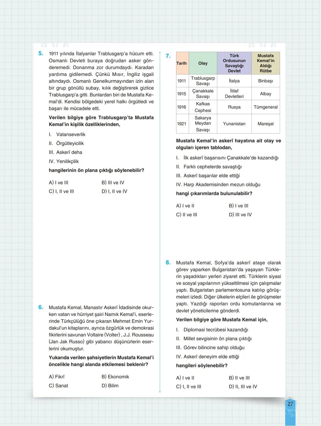 yeni nesil
kazandıran
defter
T.C. İnkılap Tarihi
ve Atatürkçülük
Akıllı Tahta
Uyumlu
Müfredata
Uyumlu
V
8
Kazanım
Odaklı
Eğlenceli
E