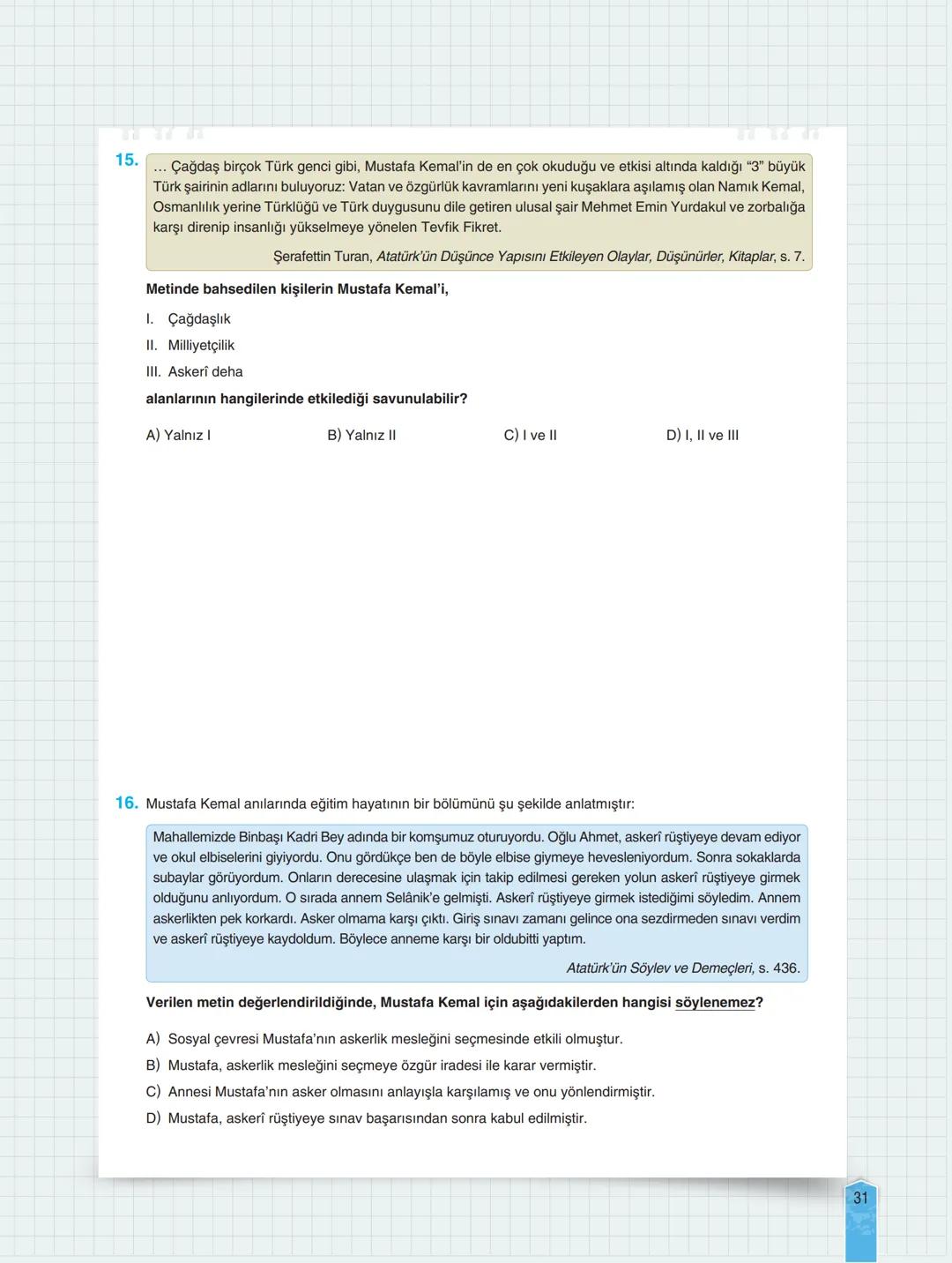 yeni nesil
kazandıran
defter
T.C. İnkılap Tarihi
ve Atatürkçülük
Akıllı Tahta
Uyumlu
Müfredata
Uyumlu
V
8
Kazanım
Odaklı
Eğlenceli
E