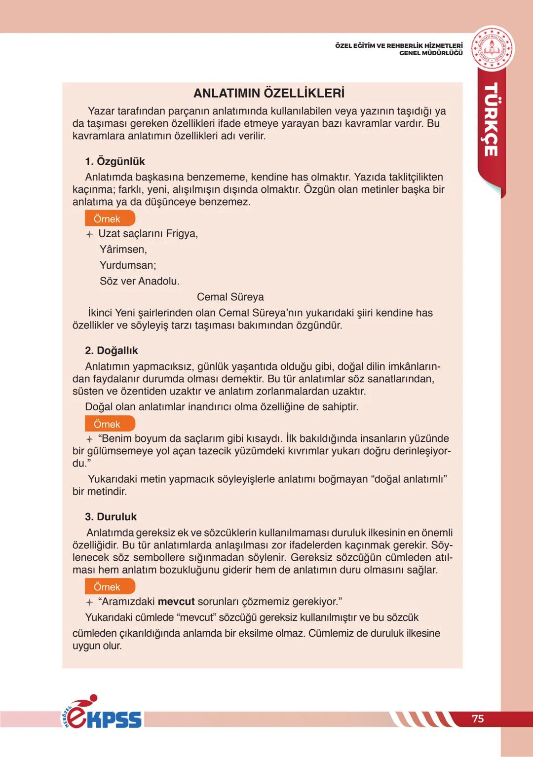 PARAGRAF BİLGİSİ
ÖZEL EĞİTİM VE REHBERLİK HİZMETLERİ
GENEL MÜDÜRLÜĞÜ
TÜRKÇE
PARAGRAF BİLGİSİ
Herhangi bir yazıda ele alınan düşünceyle ilg