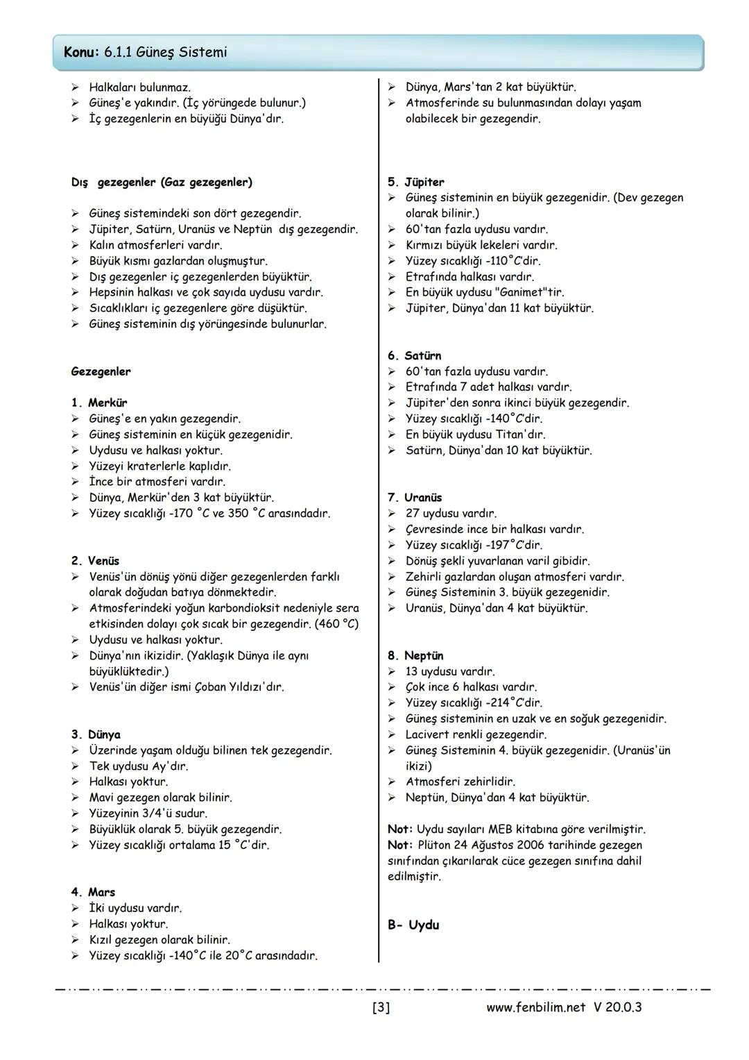 # 1.Ünite: Güneş Sistemi ve Tutulmalar
Konu: 6.1.1 Güneş Sistemi
Güneş sistemi
Güneş Sistemi
Güneş'in ve onun etrafında belirli yörünge