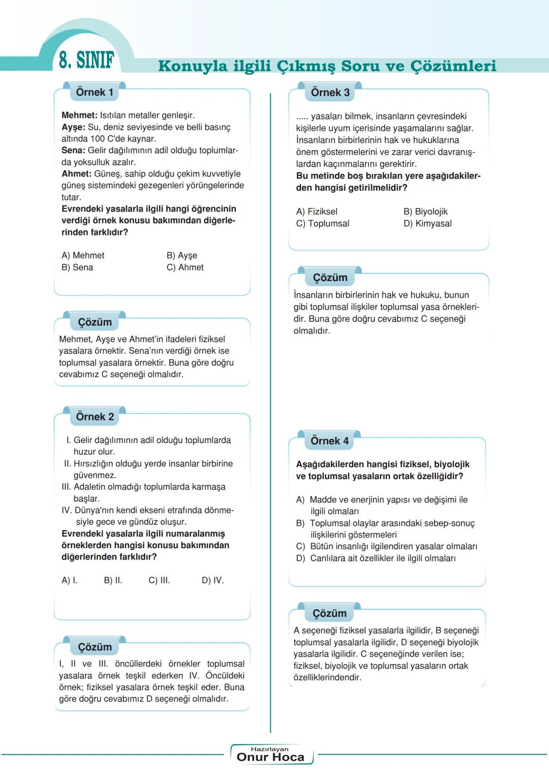 "Kader ve Evrendeki Yasalar"
8. SINIF
1. Ünite 2. Konu Fasikülü
Kader ve Evrendeki Yasalar
Evrendeki Yasalar
Allah'ın yarattığı canlı ve can