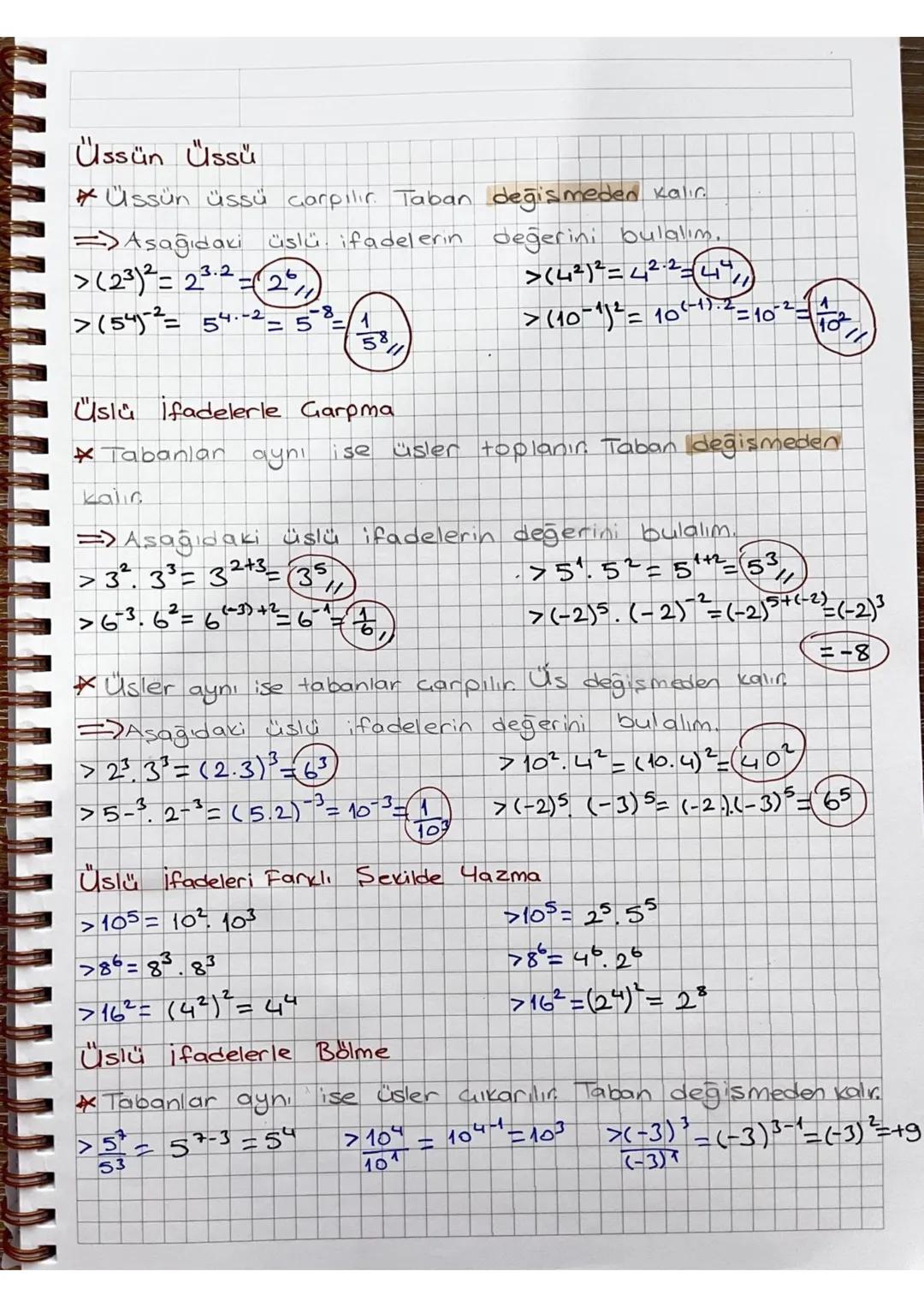 # Üslü Sayılar
*Bir sayının kendisi ile tekrarlı çarpımının kısa gösterimine
üslü ifade denir.
>3.3.3.3=$3^4$→üs (Kuvvet)
→taban
4 tane
>2.2