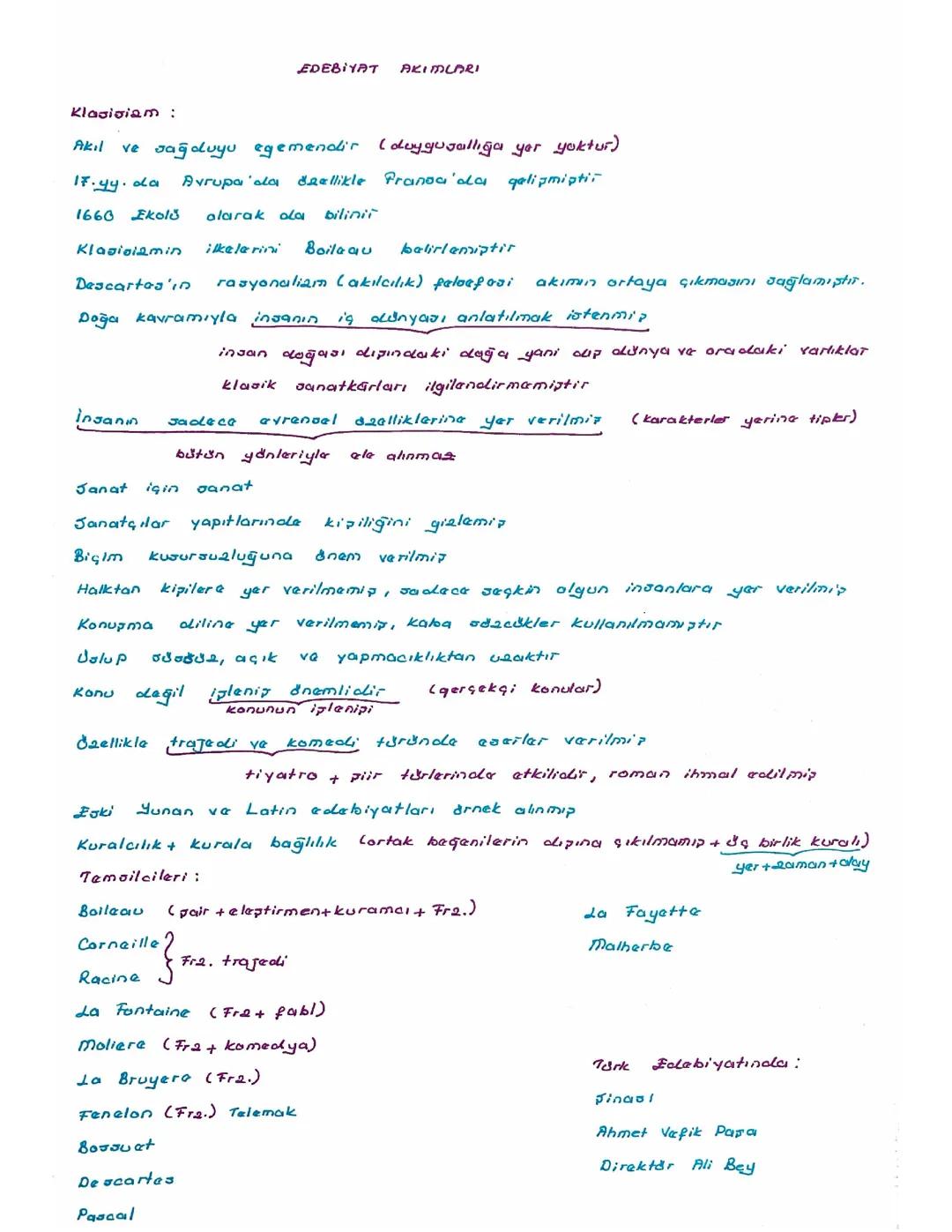 Edebi Akımlar ve Temel Özellikleri