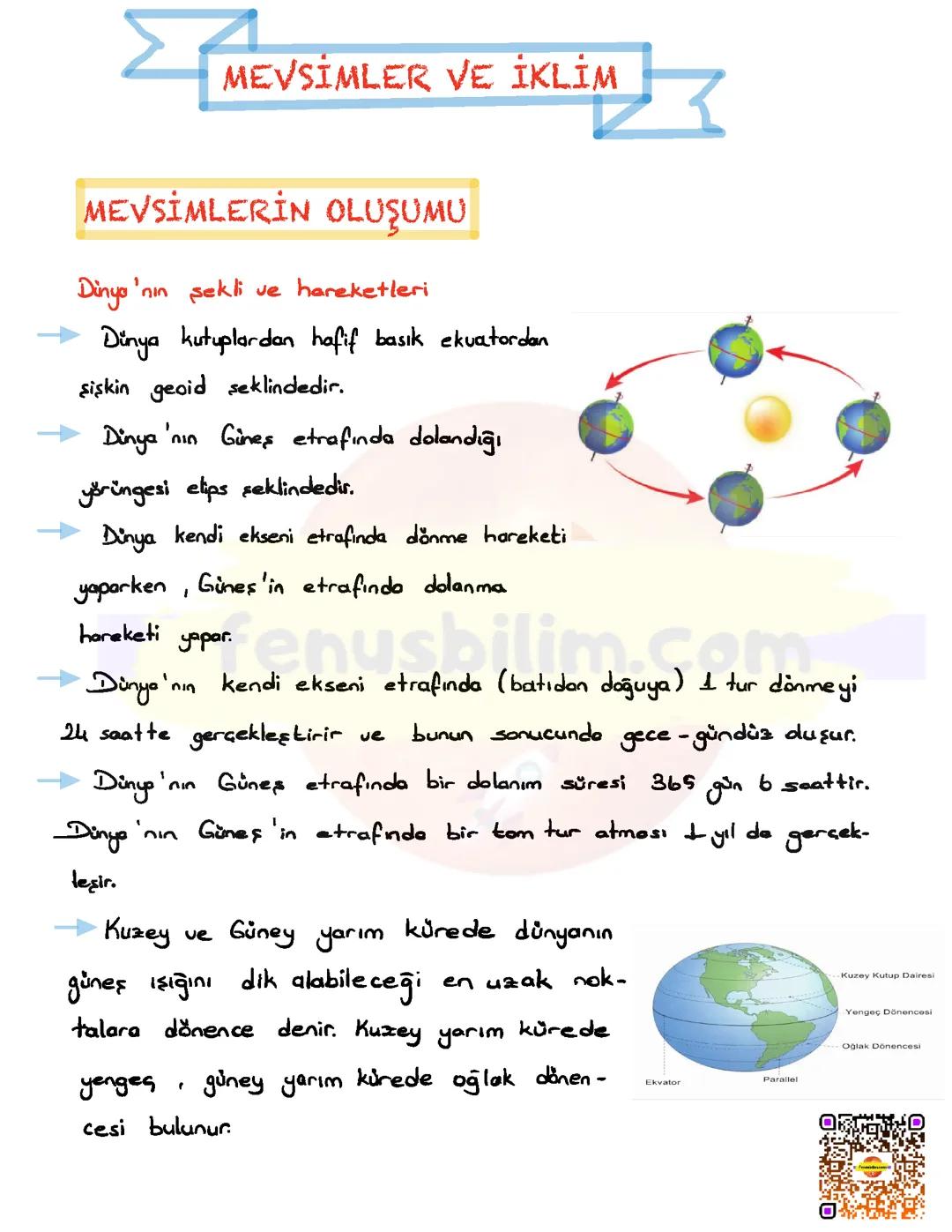 Mevsimlerin oluşumu