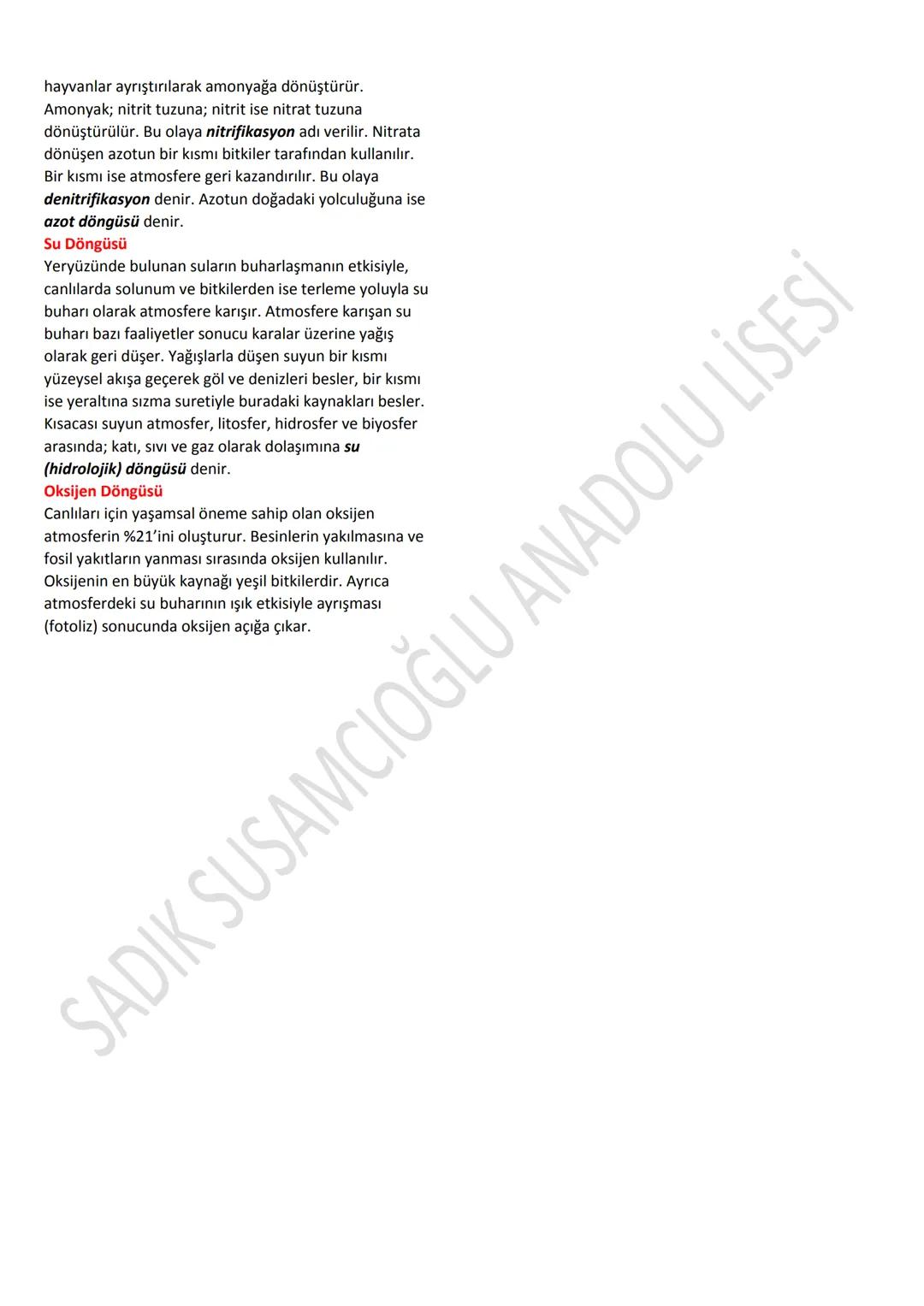 Ekosistem
# EKOSİSTEM, ENERJİ AKIŞI VE MADDE DÖNGÜLERİ
Canlı ve cansız çevrenin karşılıklı etkileşimine ekosistem
denir. Ekosistemin sınırla