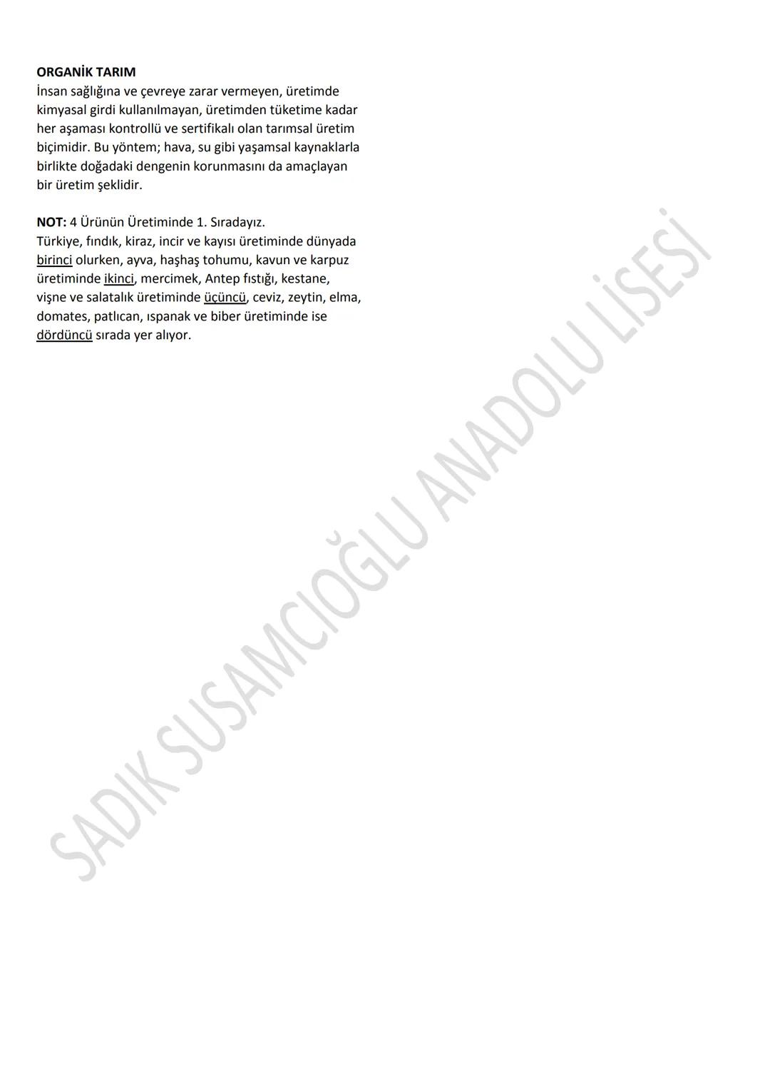 TÜRKİYE'DE TARIM
İnsanların toprağı işleyerek çeşitli kültür bitkilerini
yetiştirmesi ve onlardan ürün elde etmesine tarım
denir.
܀
Ekstansi