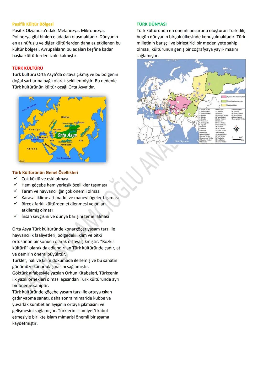 KÜLTÜR BÖLGELERİ VE TÜRK KÜLTÜRÜ
KÜLTÜR BÖLGERİNİN OLUŞUMU VE DAĞILIŞI
KÜLTÜR
Toplumsal gelişme süreci içerisinde oluşan, bir topluma
veya h