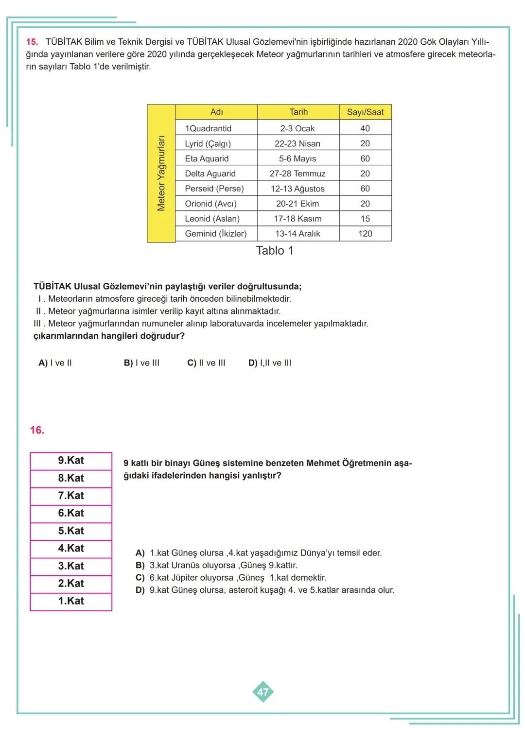 6.SINIF 1. ÜNİTE
ÇALIŞMA FASİKÜLÜ
FEN BİLİMLERİ
Bu kitapçık HATAY Ölçme Değerlendirme Merkezi
tarafından hazırlanmıştır. ETKİNLİK - 1
1
2
3