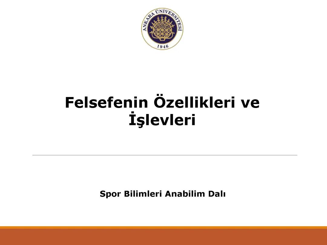 Felsefenin özellikleri ve işlevselliği