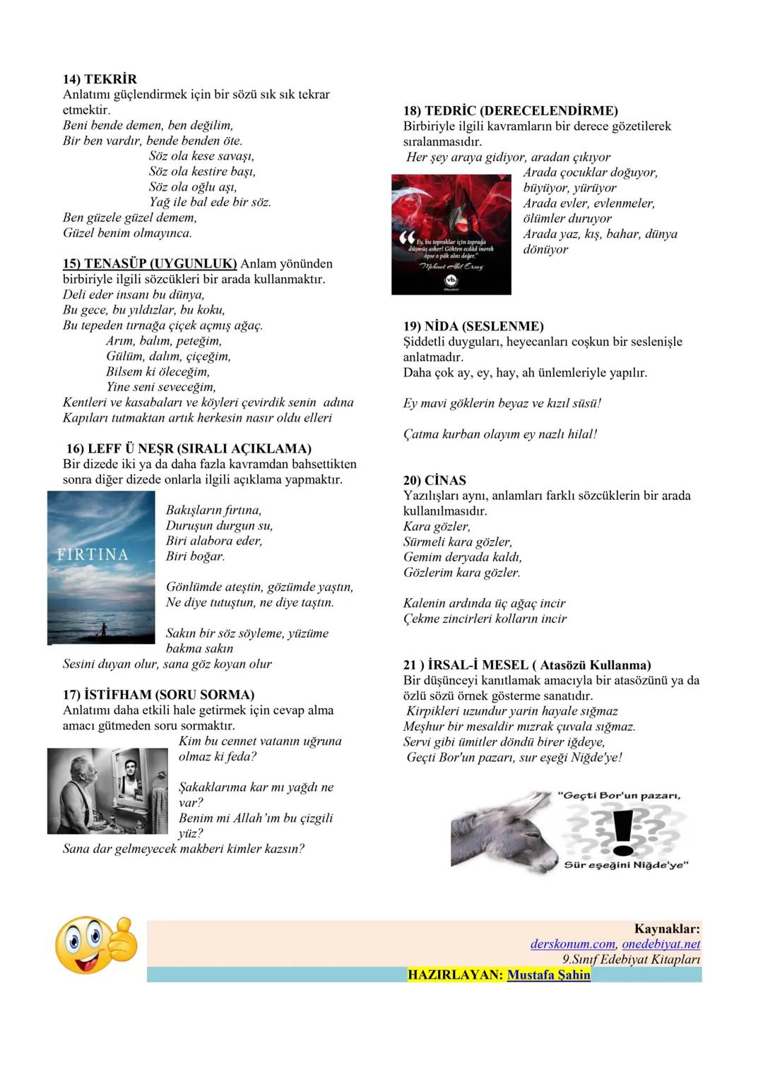 9.Sınıf Edebiyat 1.Tema:Sözün İnceliği (Şiir) Ders Notları Konu Anlatımı- PDF
1.Tema: Sözün İçeriği / Okuma: Şiir
İçerik
1. Edebiyat Kav