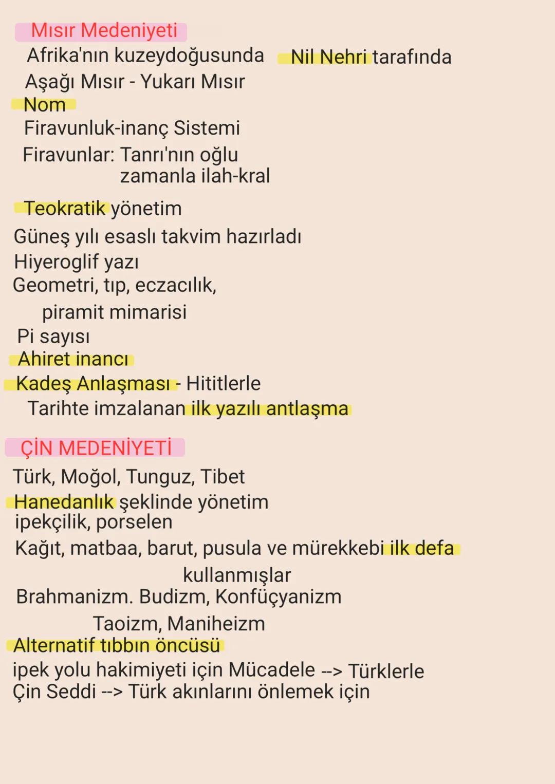 Mısır Medeniyeti
Afrika'nın kuzeydoğusunda
Aşağı Mısır - Yukarı Mısır
Nom
Firavunluk-inanç Sistemi
Firavunlar: Tanrı'nın oğlu
zamanla ilah-k