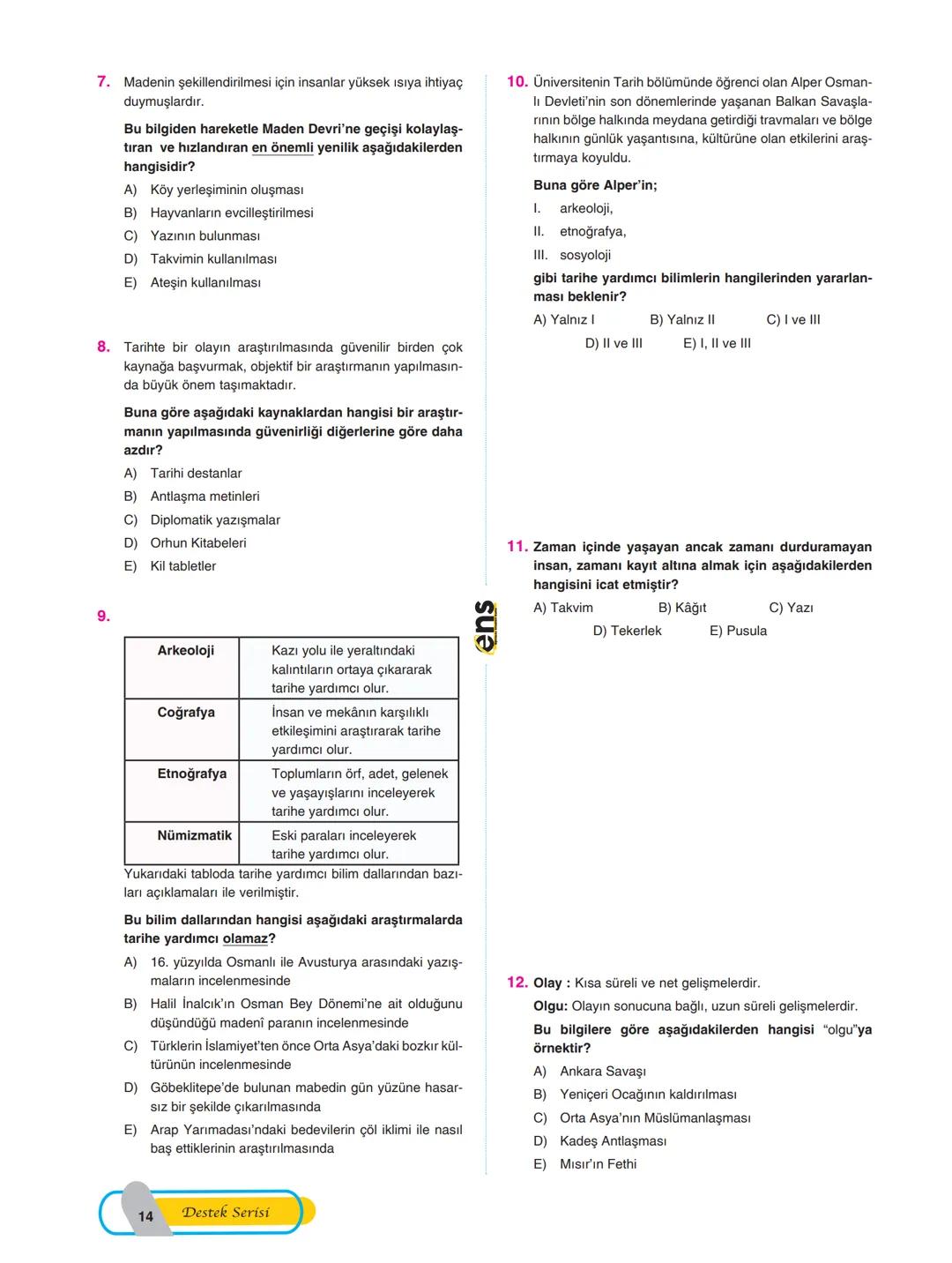 I. ÜNİTE: TARİH VE ZAMAN
Tarih Bilimi
> Tarih, insanların başından geçen olayları ve edindiği
tecrübeleri nesillerden nesillere aktarmasıyla