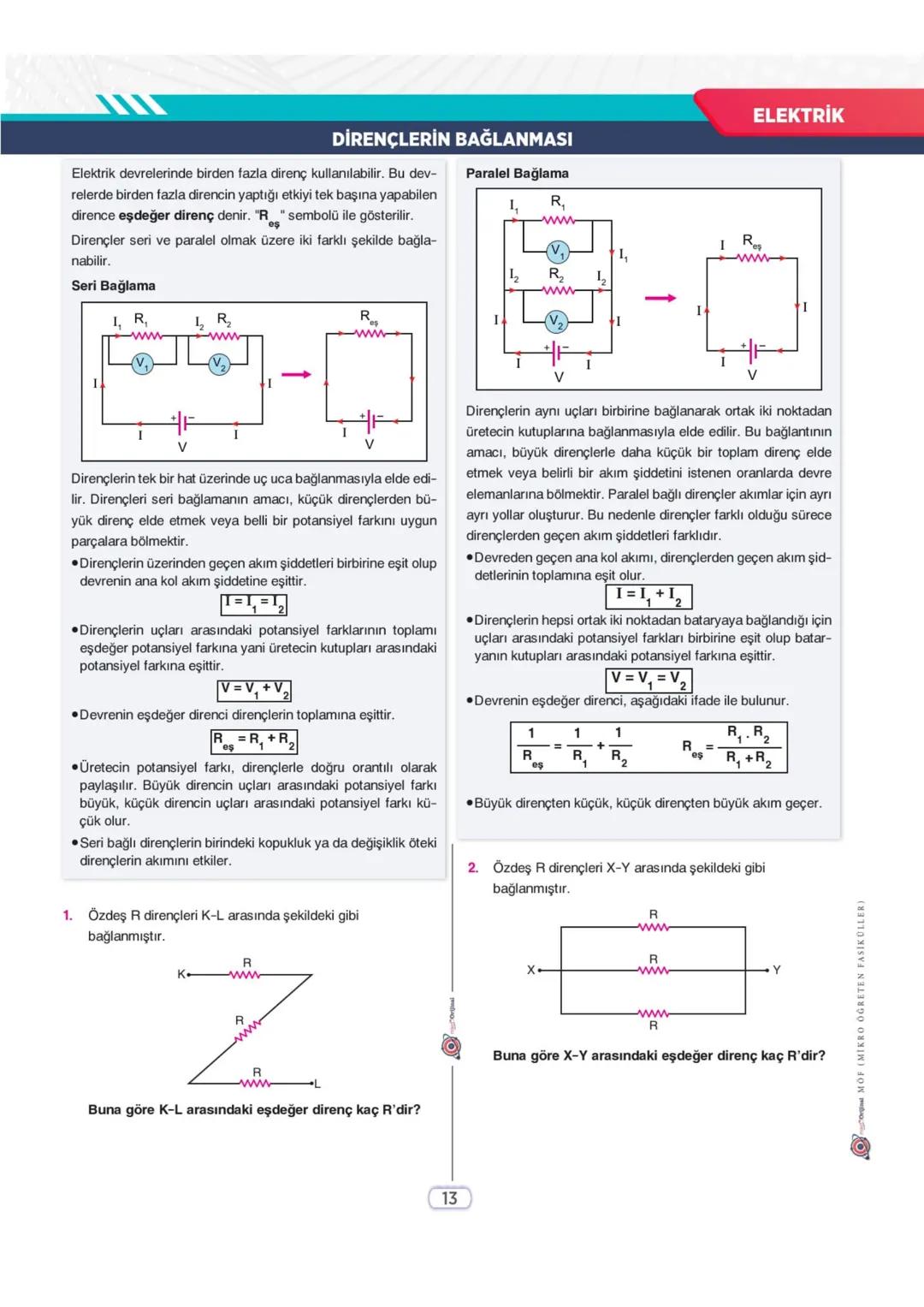 mikroOrijinal
ÜNİTE KAVRAM HARİTASI
Neden MÖF (Mikro Öğreten Fasiküller)?
• MOF'de konular alt başlıklarla kademeli olarak işlenir. Anlatıml