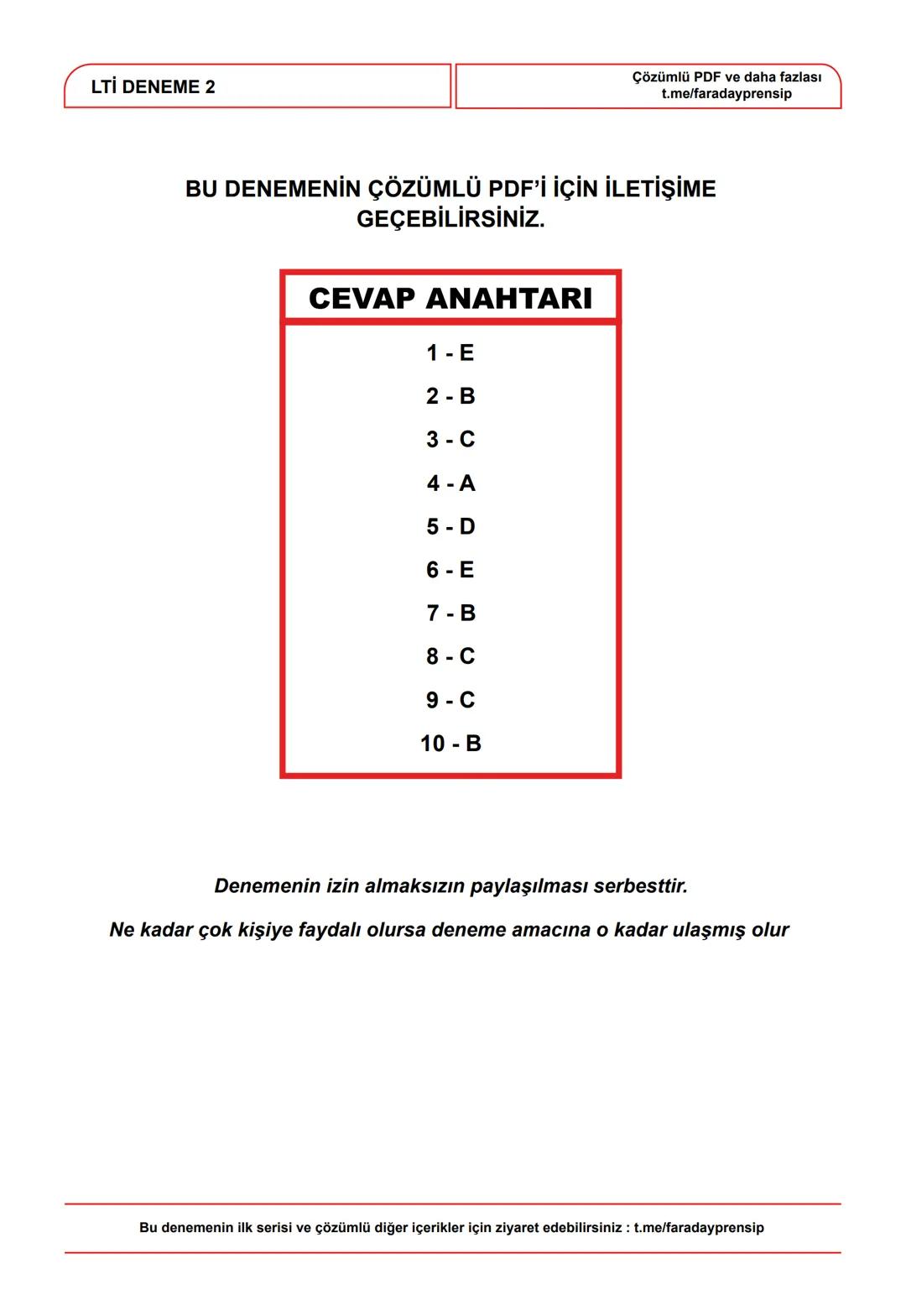 Limit, Türev,İntegral
Deneme - 2
Yazar: Ozan Yılmaz
Limit
Türev
İntegral
8
dy
dx
S
İletişim için Telegram: ozanylmzka
Daha fazla PDF ve dene